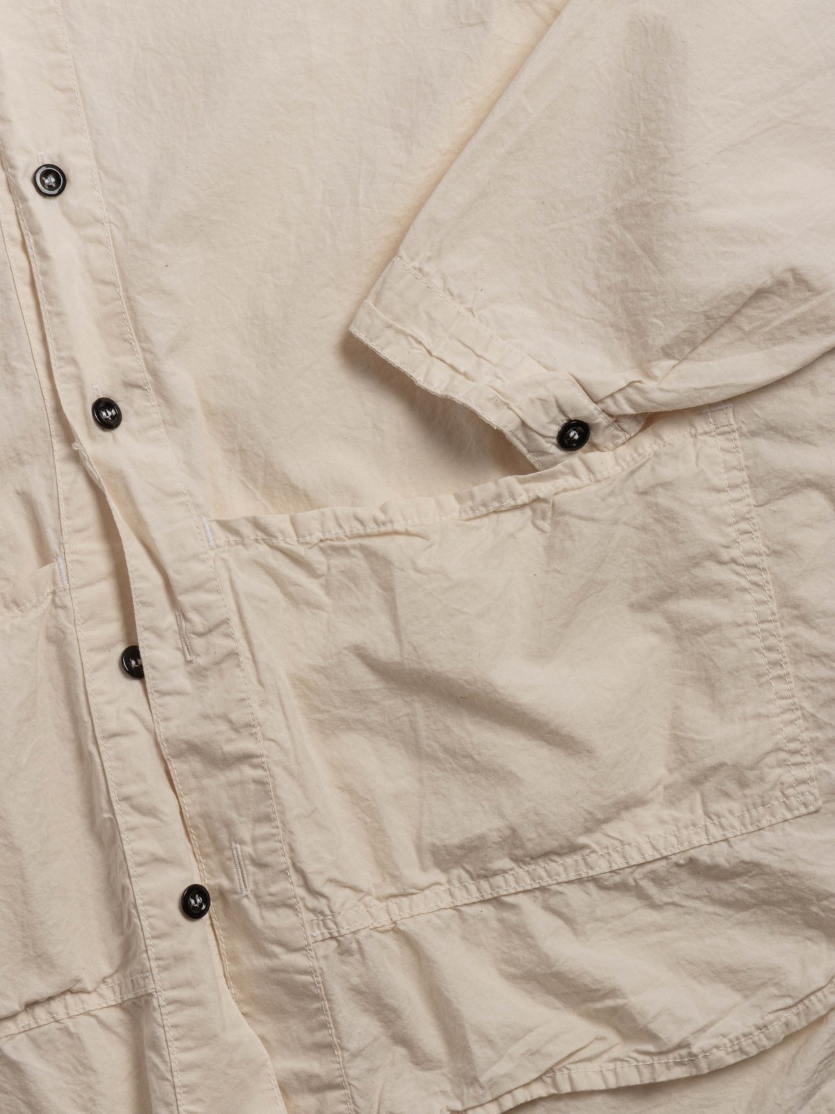 TYPE 468 FLIPPED COLLAR SHIRT ECRU LAWN RINSED - Image 4