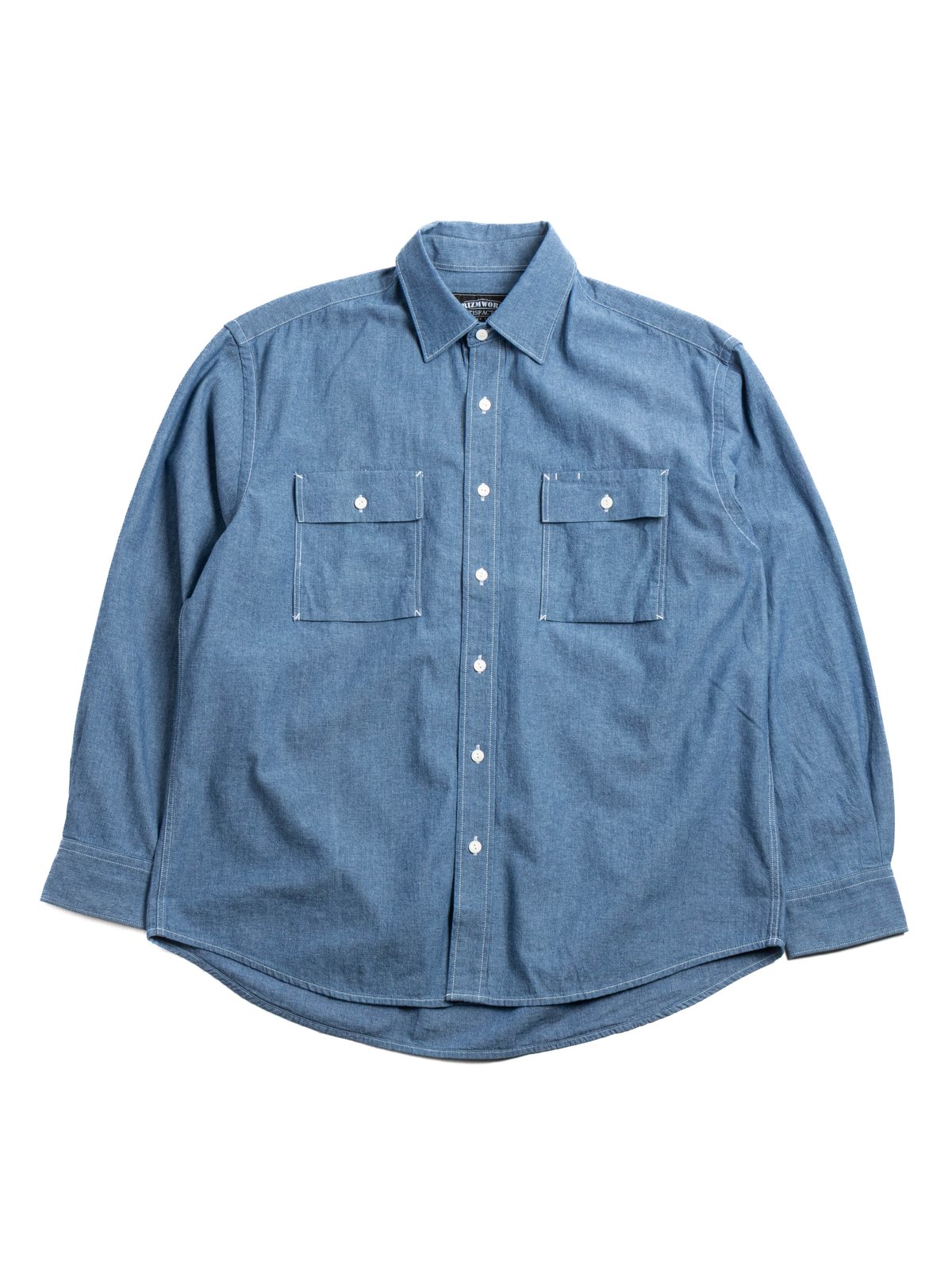 CIGARETTE POCKET CHAMBRAY SHIRT BLUE - Image 1