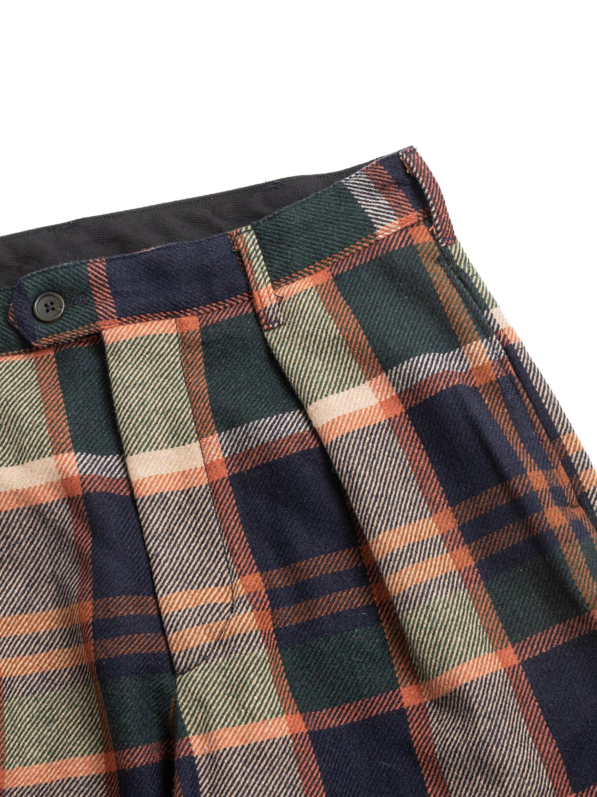 CARLYLE PANT NAVY/BROWN HEAVY WOOL PLAID - Image 2