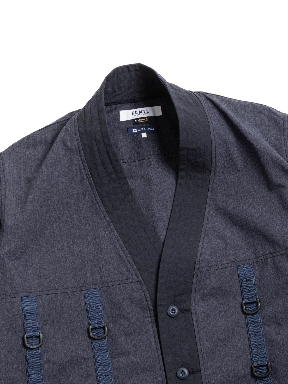 FDMTL HAORI TAPE JACKET NAVY - Image 1