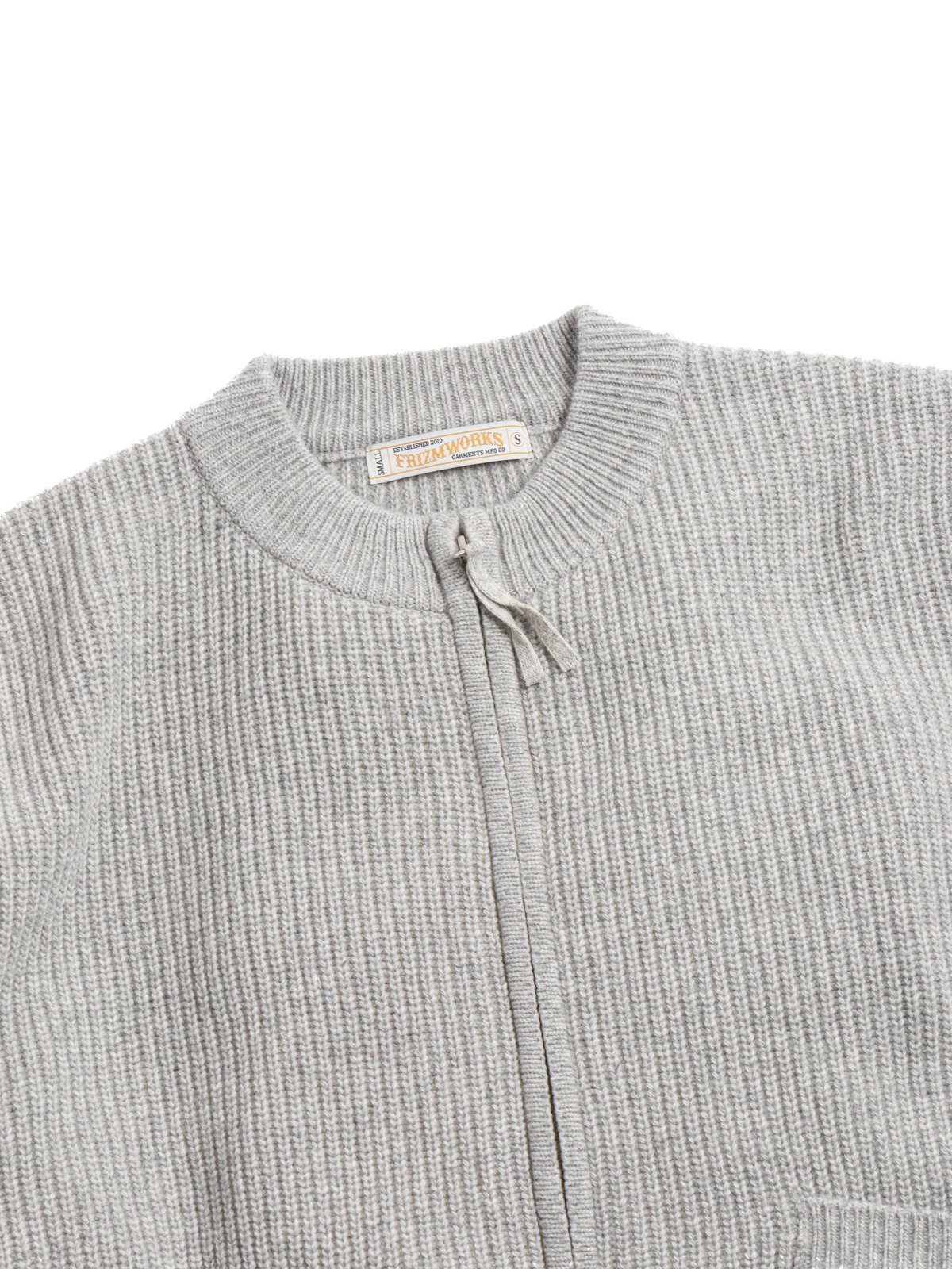 WOOL DECK ZIP UP CARDIGAN LIGHT GREY - Image 2