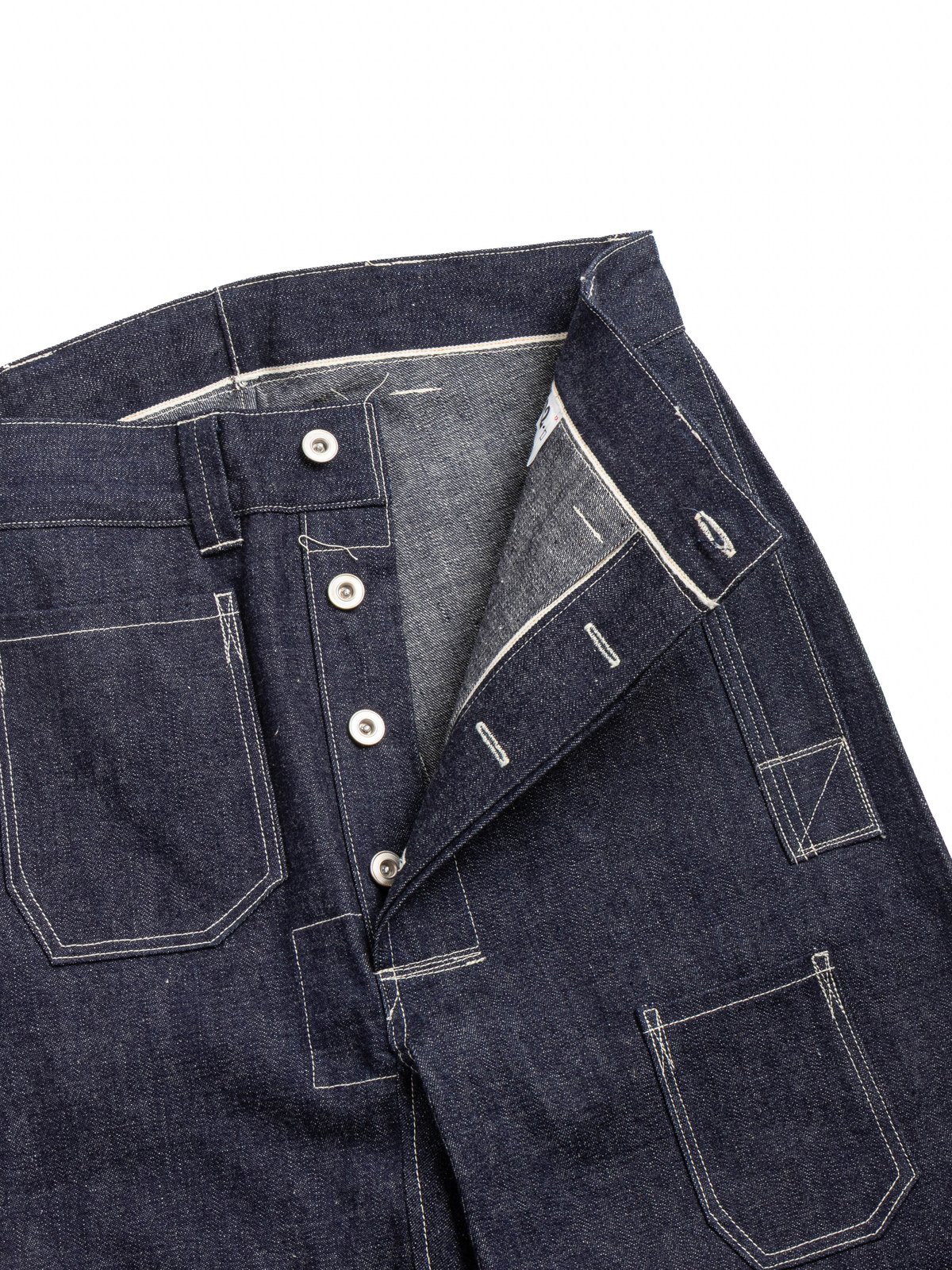 JOHN GLUCKOW JG&ndash;01S 1910s NETMAKER&rsquo;S TROUSERS INDIGO DENIM OR - Image 3