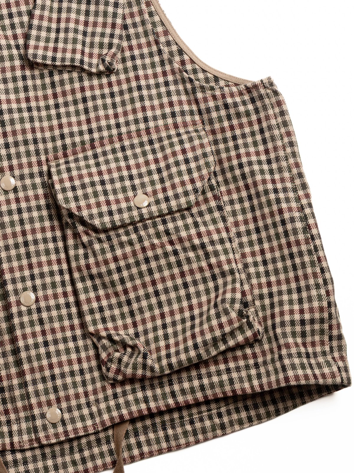 FIELD VEST /BROWN / OLIVE HEAVY GUN&ndash;CLUB CHECK - Image 4