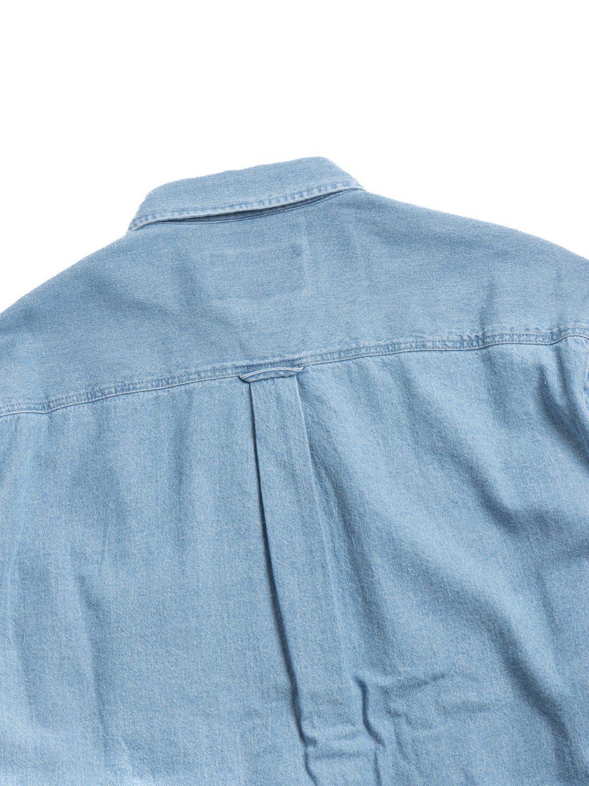 BLEACH DENIM UTILITY SHIRT MID BLUE  - Image 4