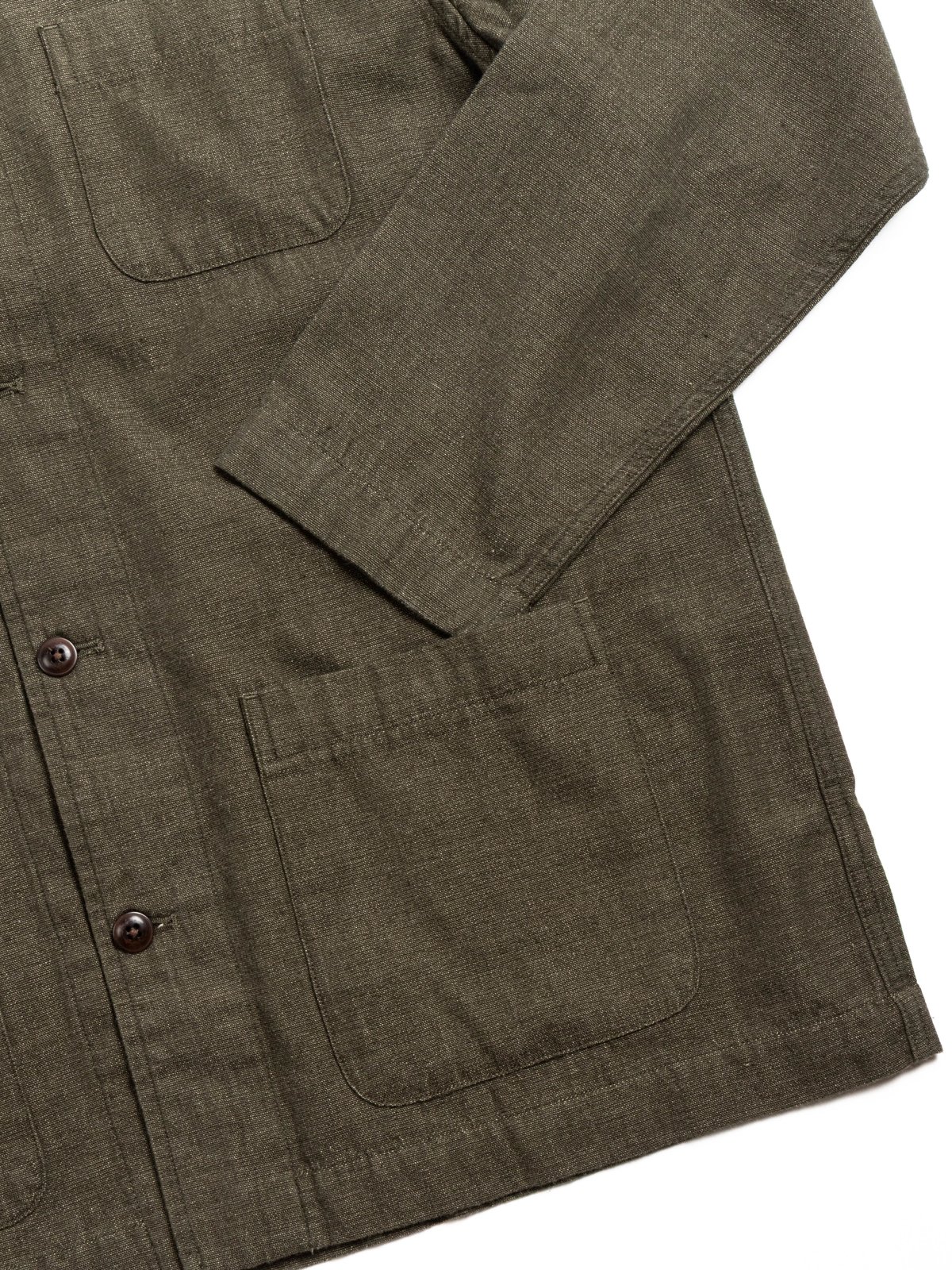 (OM45645.80) 8oz TWIN WEAVE CHAMBRAY WEAVE SHIRT JACKET OLIVE - Image 3
