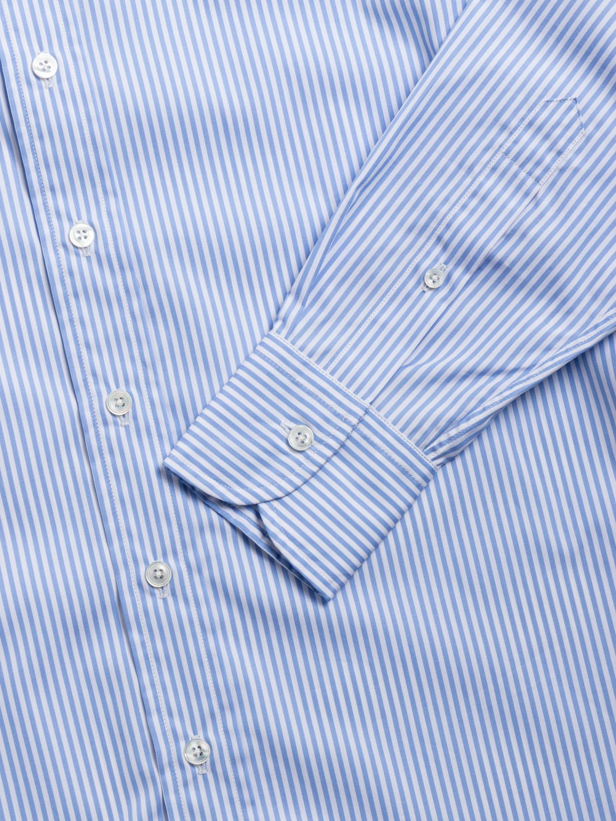 BENGAL STRIPE SPREAD COLLAR POPLIN SHIRT SKY BLUE - Image 3