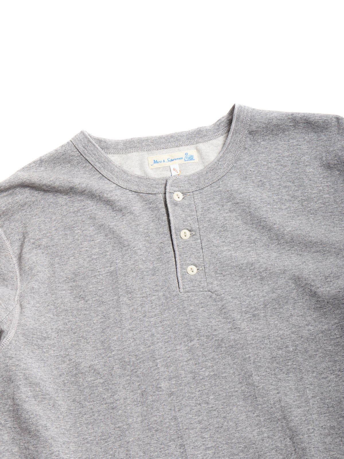 GOOD ORIGINALS 204 LONG SLEEVE HENLEY ANTHRACITE MELANGE - Image 2