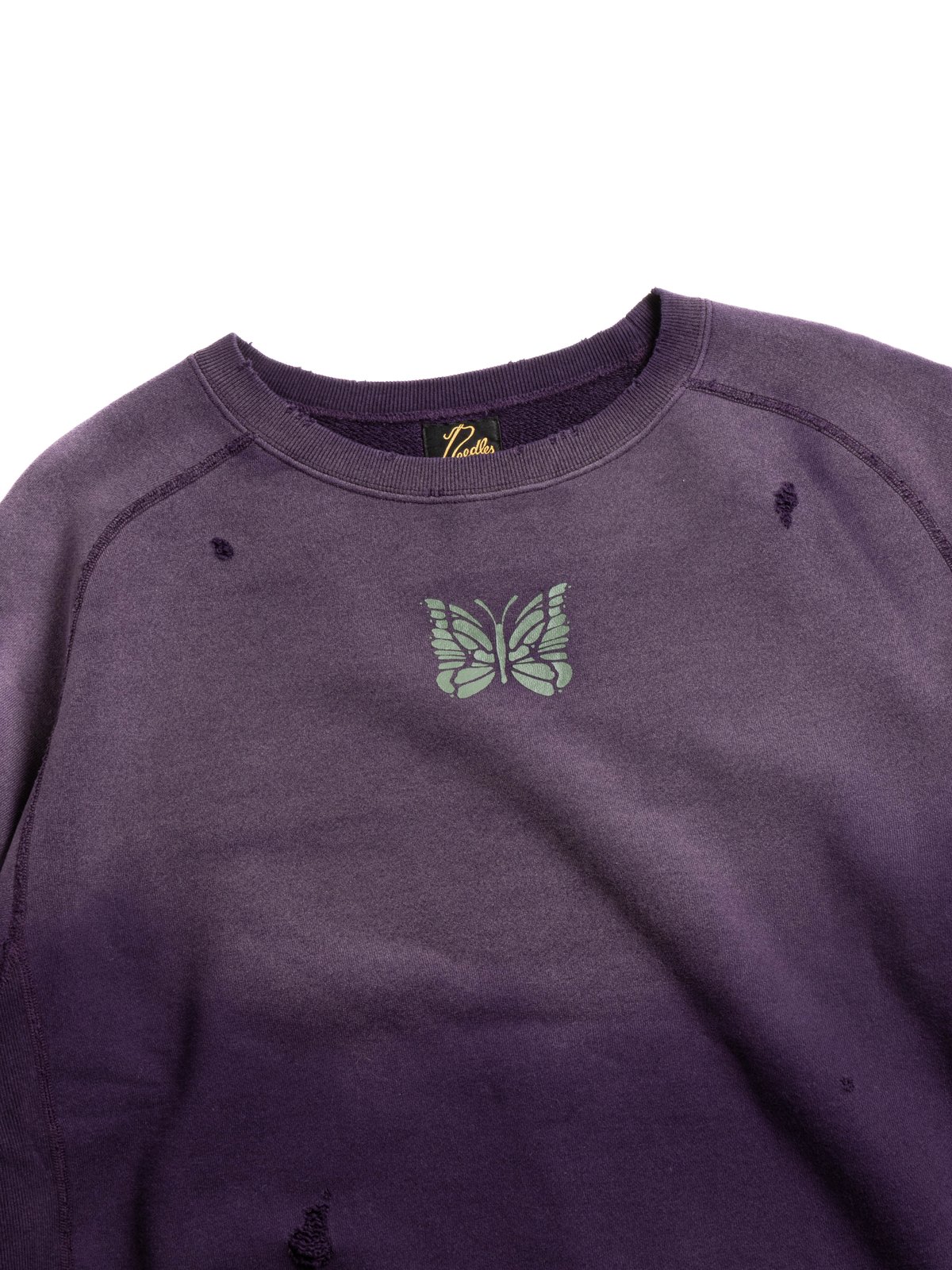 NEEDLES DECONSTRUCTED SWEAT SHIRT PURPLE - Image 2