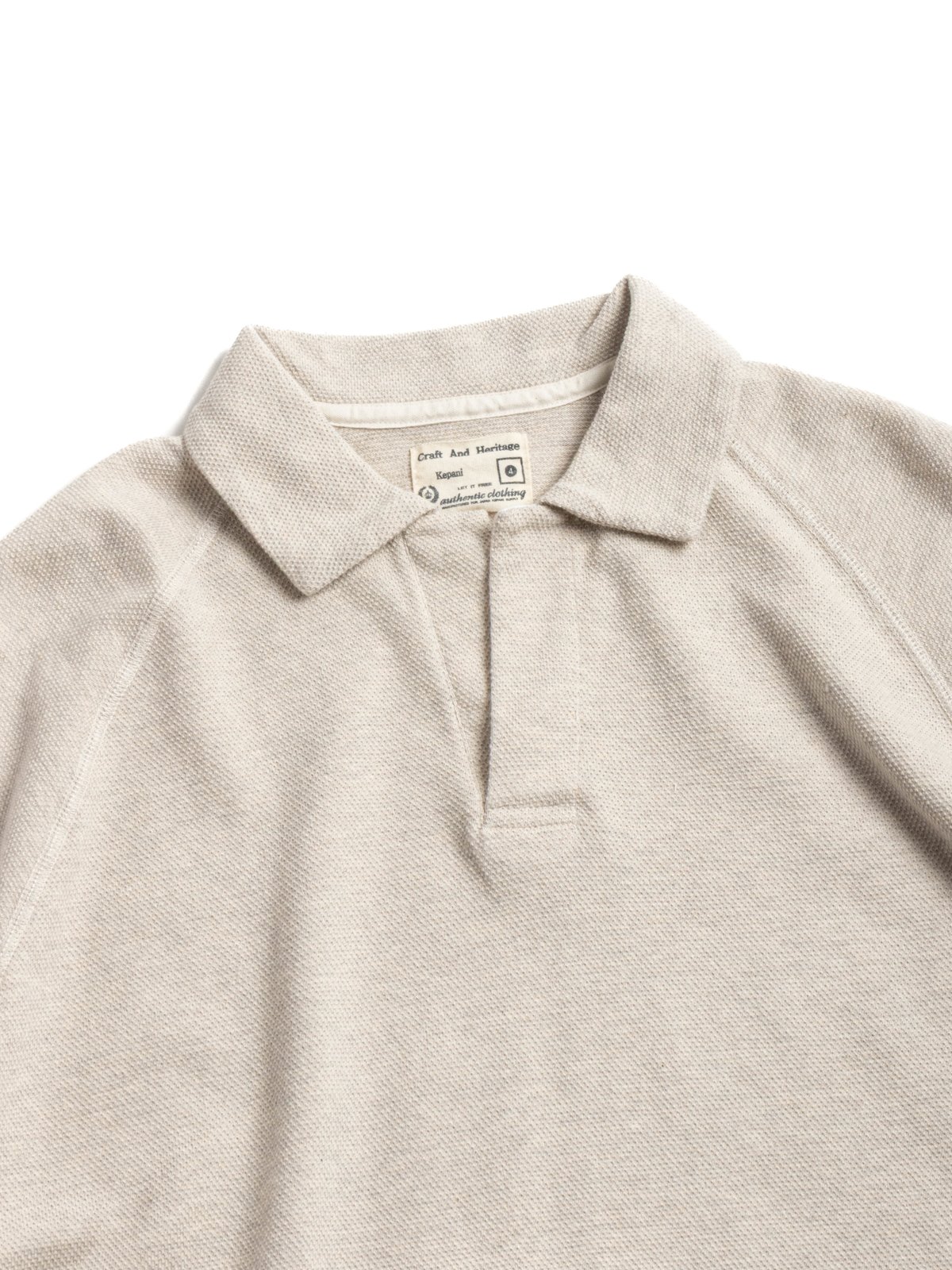 (KP2212ST) RAFFIA HEAVYWEIGHT PIQUE SKIPPER OATMEAL - Image 2