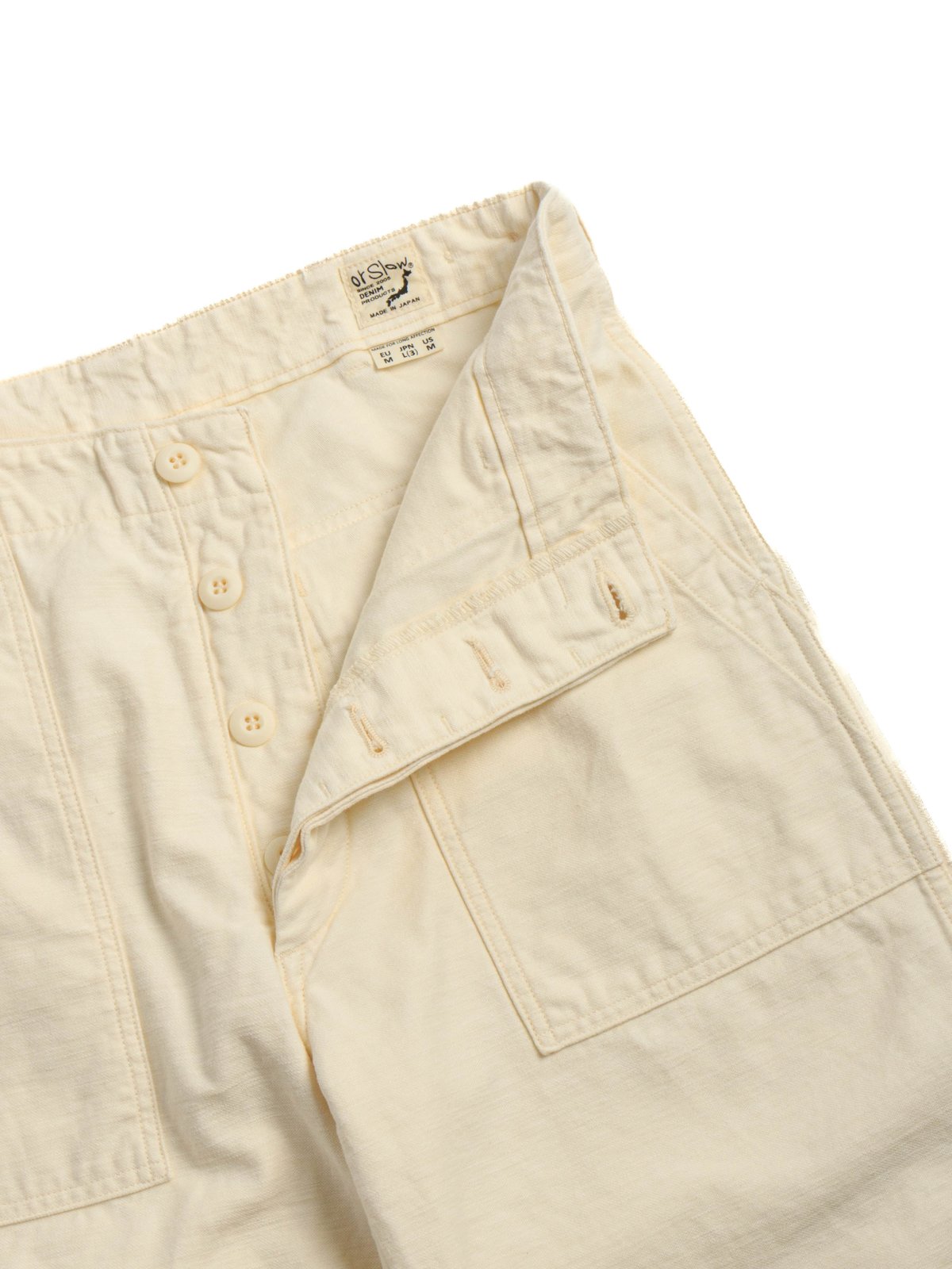 (Lot 5002) FATIGUE PANT (REGULAR FIT) REVERSE SATEEN ECRU - Image 3