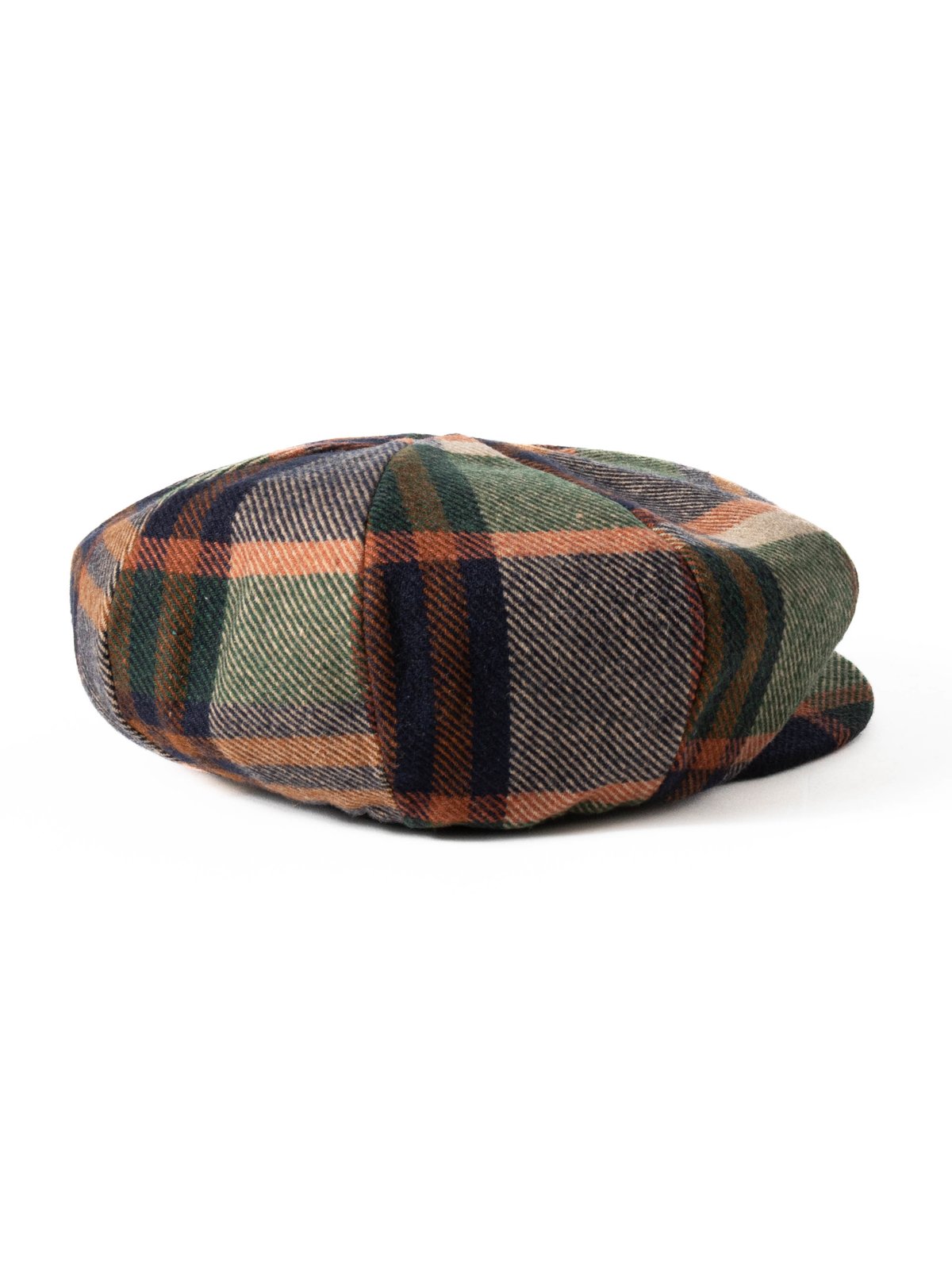 NEWSBOY CAP NAVY/ BROWN HEAVY WOOL PLAID - Image 3