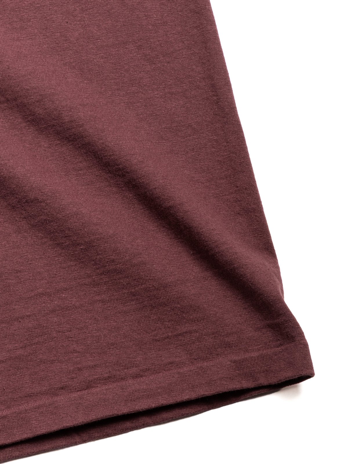 (LOT 35001) 7.7oz FALLEN COTTON MID WEIGHT S/S TEE / BORDEAUX - Image 3