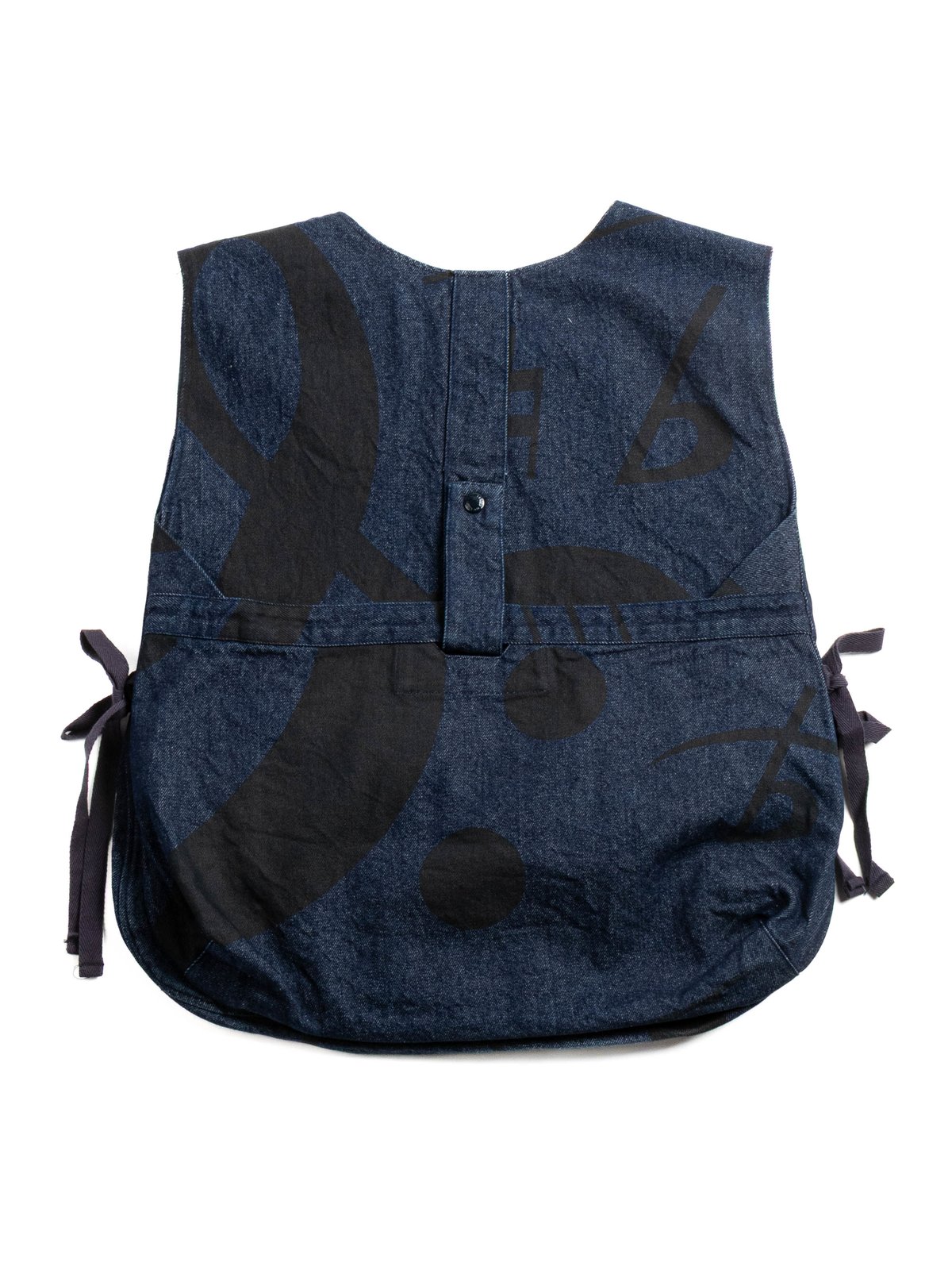 NEWS BOY VEST INDIGO MUSIC NOTE PRINTED DENIM - Image 5