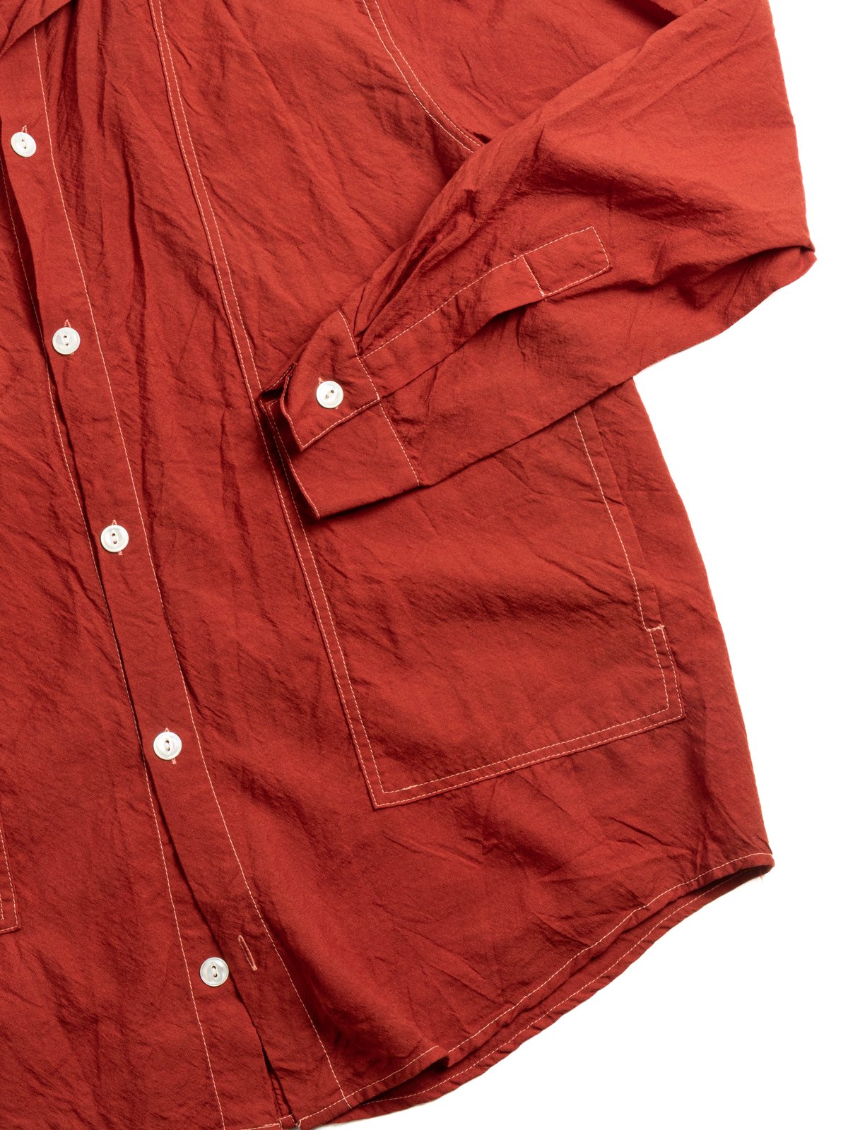 STOLE POCKET BUTTERFLY SHIRT WOOL CALICO TURKEY RED DYED - Image 4