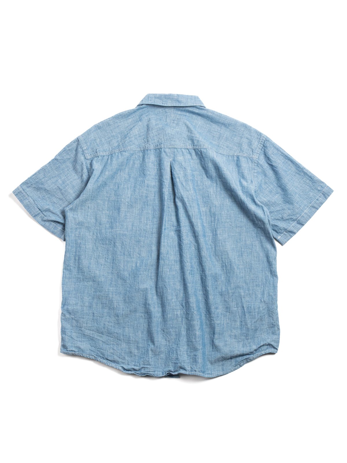 HORLISUN SELVEDGE DUNGAREE S/S SHIRT BLUE - Image 3