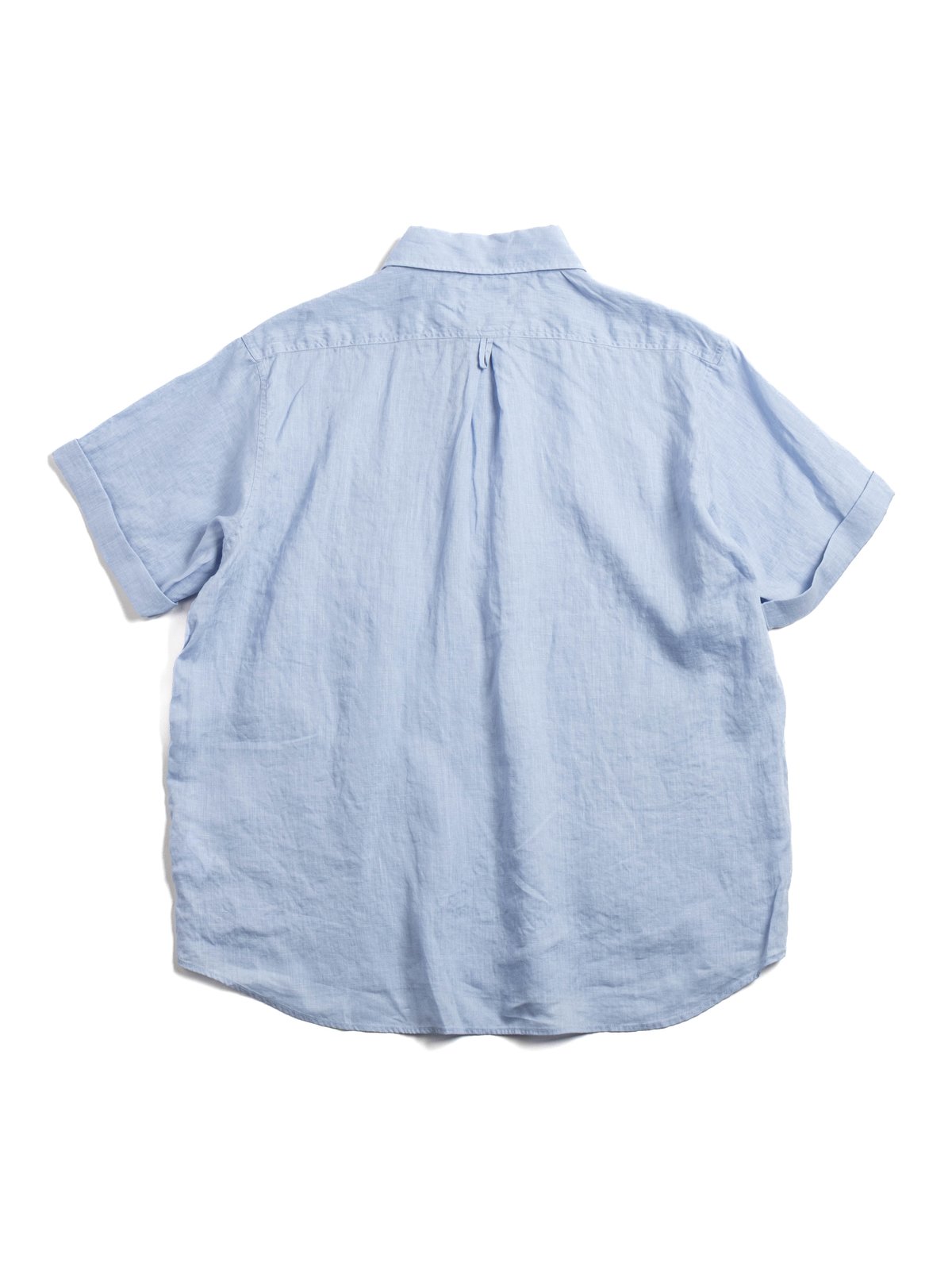 ROUND COLLAR P.O SHIRT S/S LINEN DK. SAX - Image 4