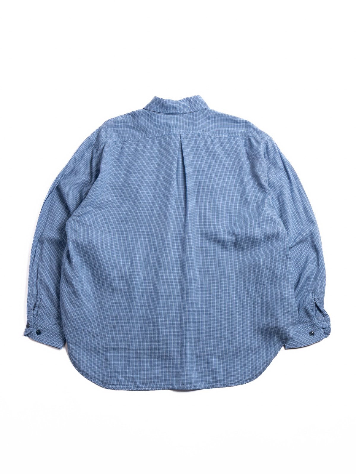 (H&ndash;SH065) DOUBLE CLOTH SMALL CHECK WORK SHIRT BLUE - Image 5