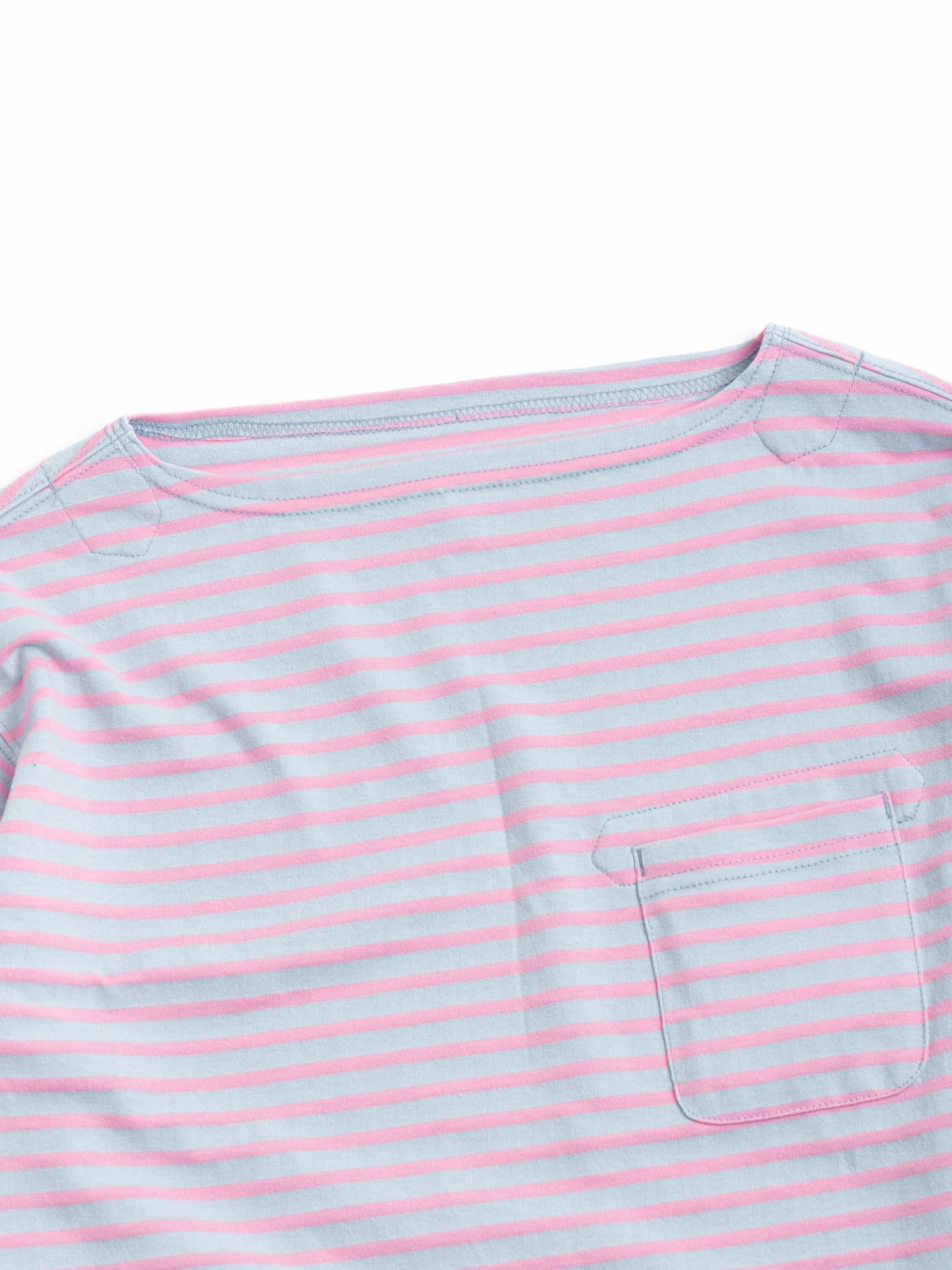 BASQUE SHIRT COTTON PC STRIPE JERSEY LT.BLUE / PINK - Image 2