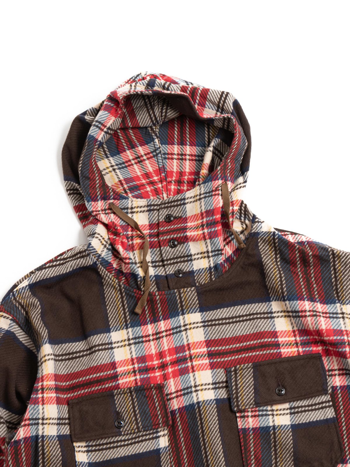 CAGOULE SHIRT BROWN COTTON HEAVY TWILL PLAID by Engineered