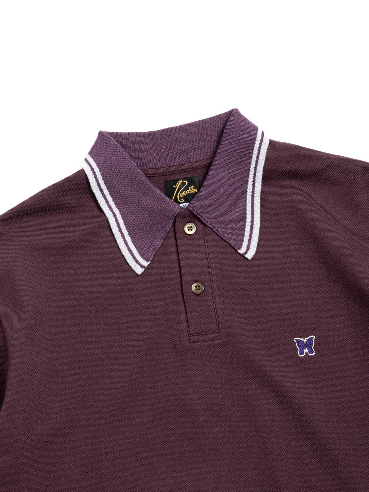 NEEDLES REGULAR COLLAR POLO SHIRT PURPLE - Image 2