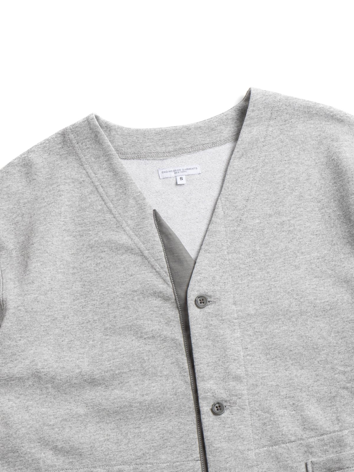 KNIT CARDIGAN HEATHER GREY FRENCH TERRY - Image 2