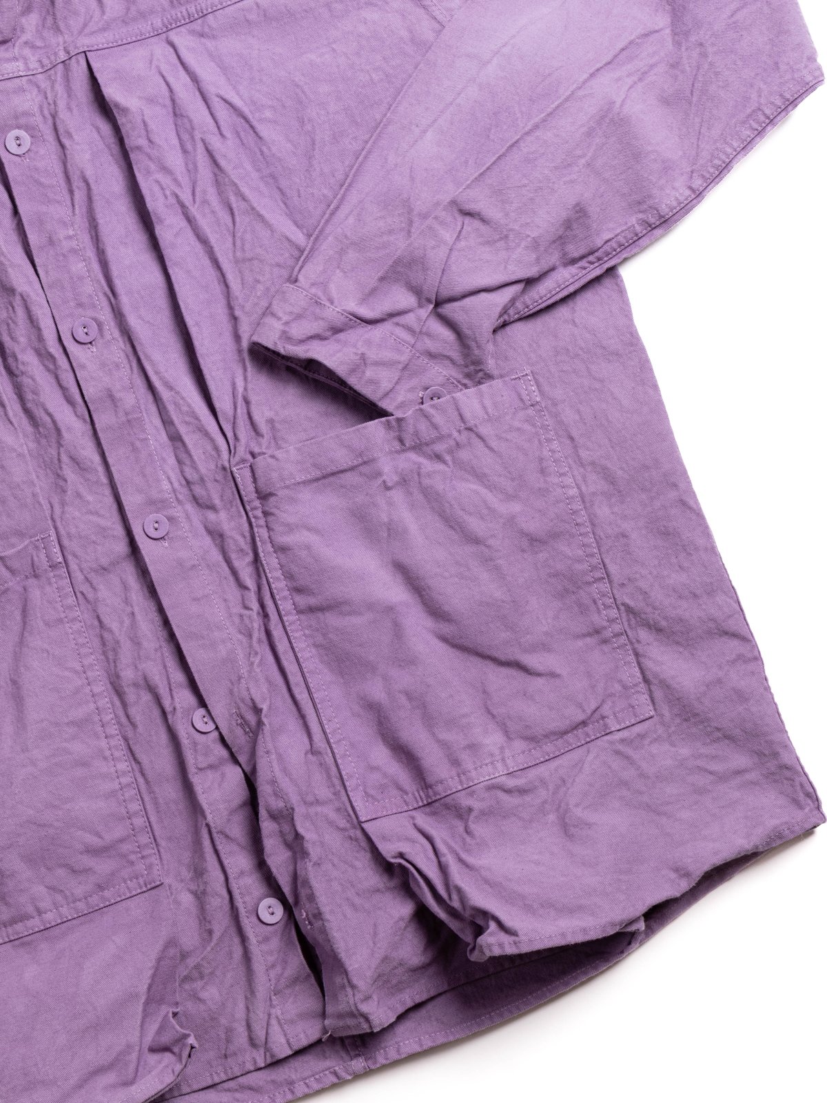 TYPE 402 TWO BIRDS SHIRT COTTON DROP CLOTH PURPLE LOGWOOD - Image 3