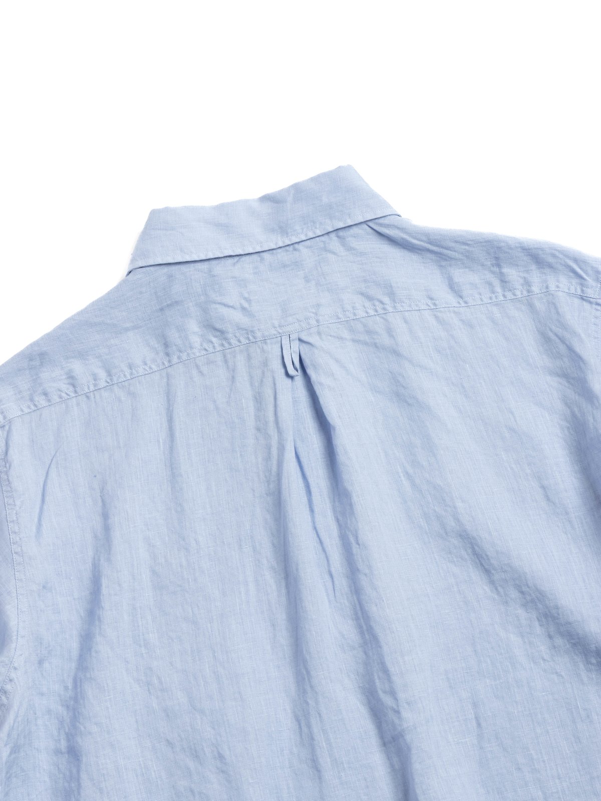 ROUND COLLAR P.O SHIRT S/S LINEN DK. SAX - Image 3