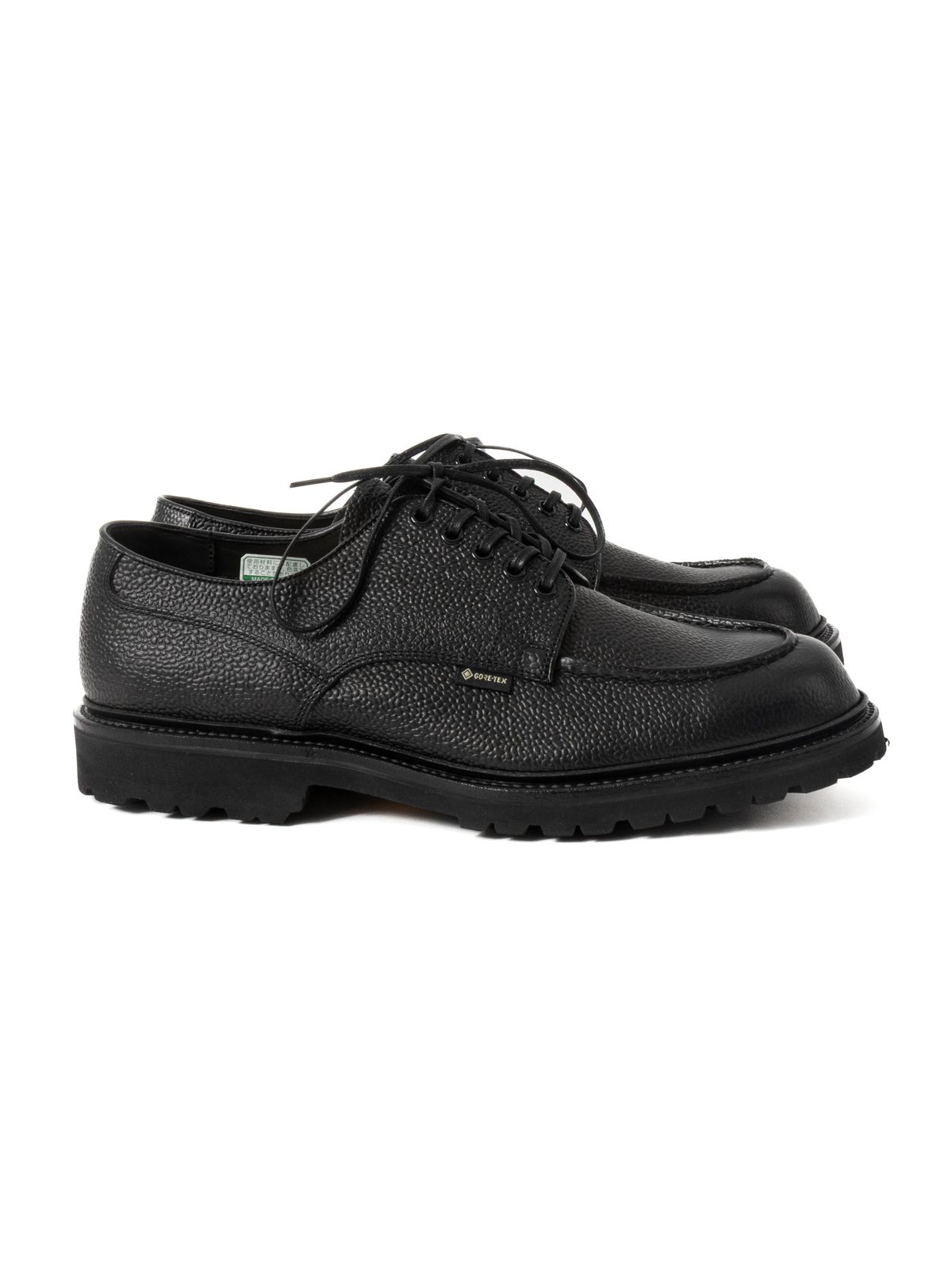 U–TIP DERBY SHOES GORE–TEX BLACK EMBOSSED - Image 1