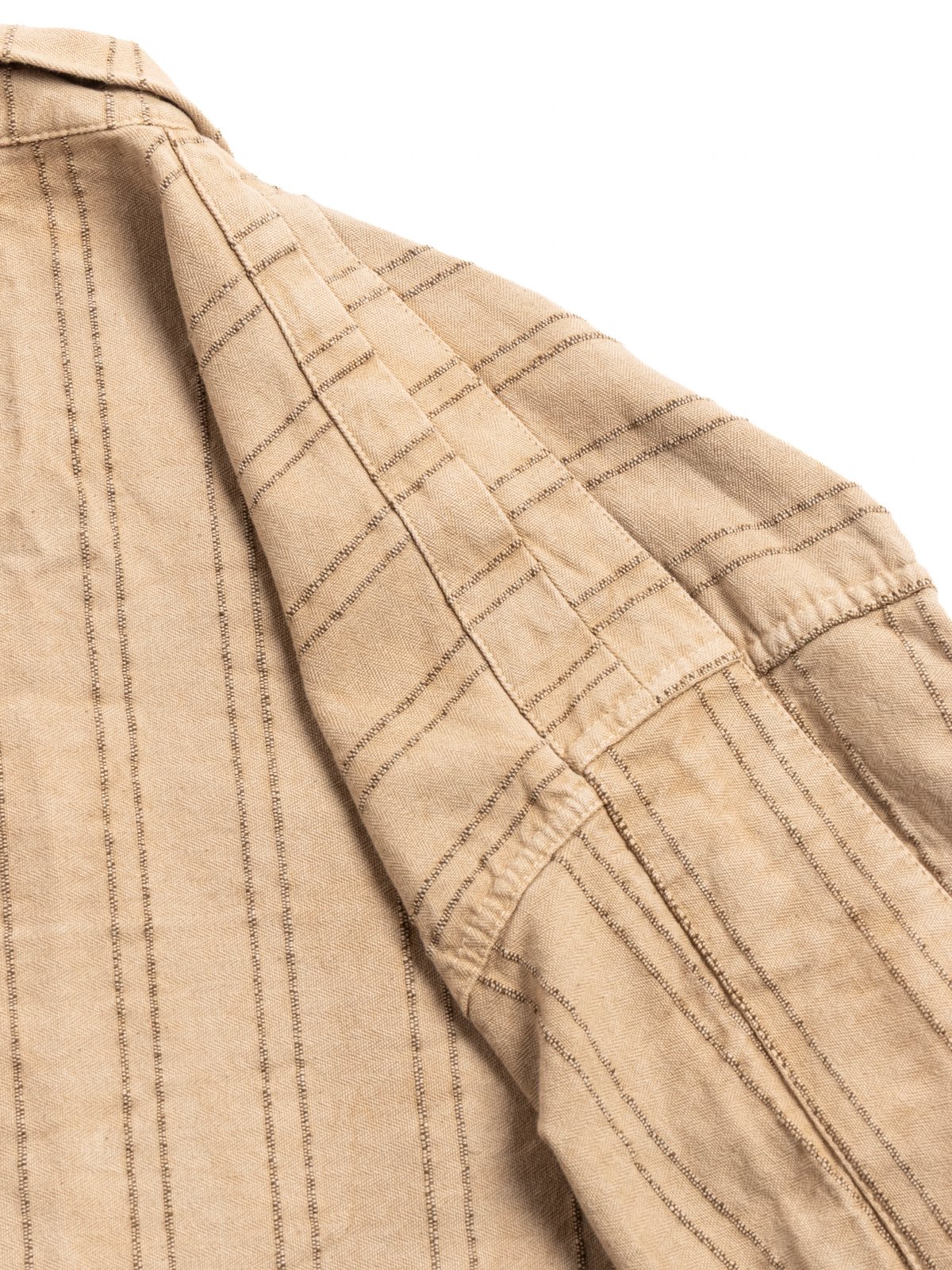 485 ISOSCELES SHIRT WOOL STRIPE COTTON TATTERSALL DRAB WELD - Image 4