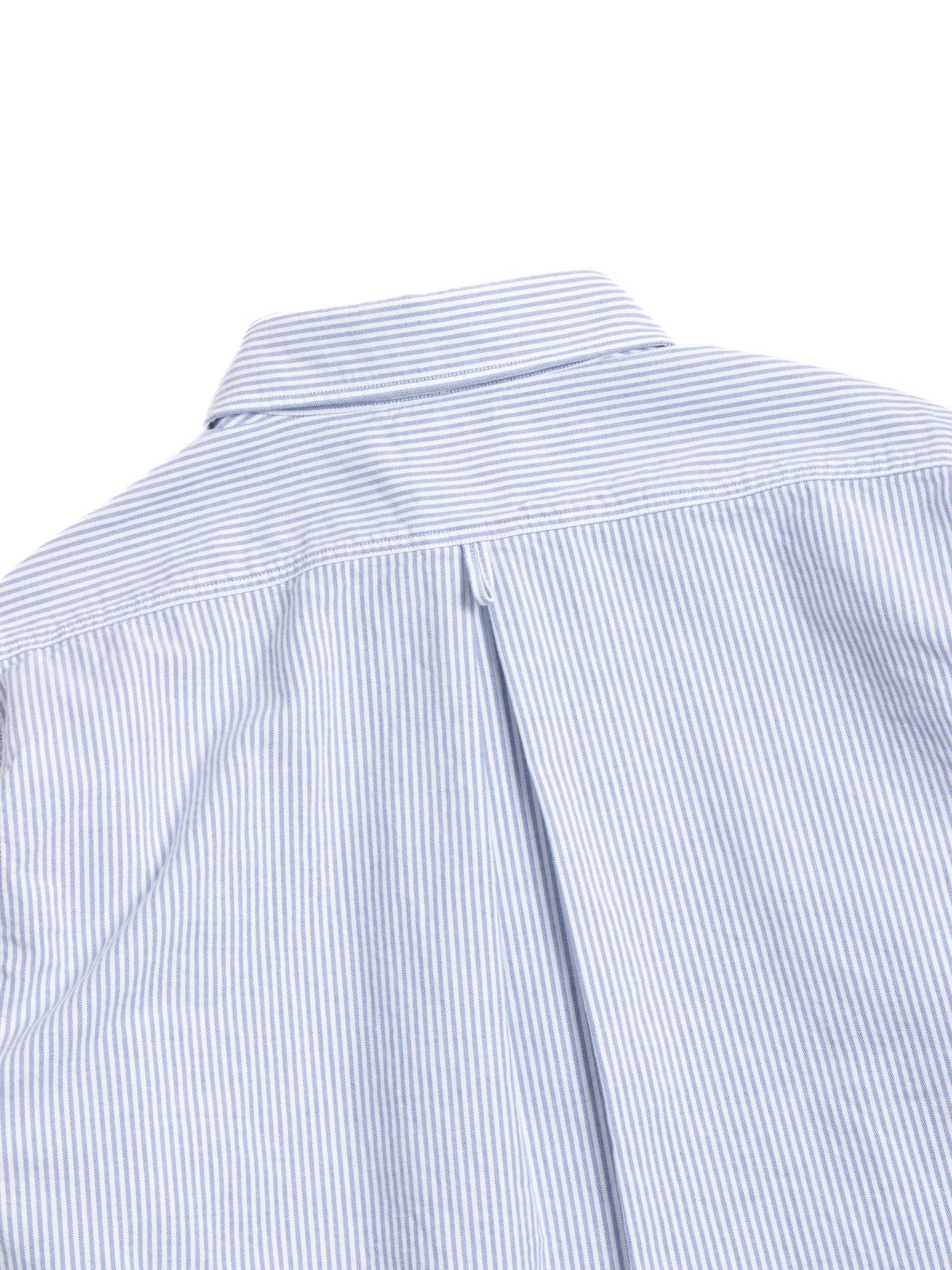 ROUND COLLAR P.O SHIRT L/S NAVY X WHITE STRIPE - Image 4