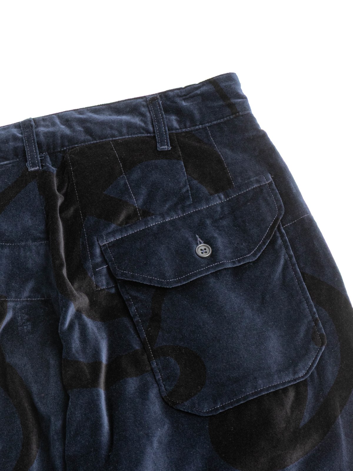 CARLYLE PANT NAVY COTTON PRINTED MUSIC NOTE VELVETEEN - Image 5