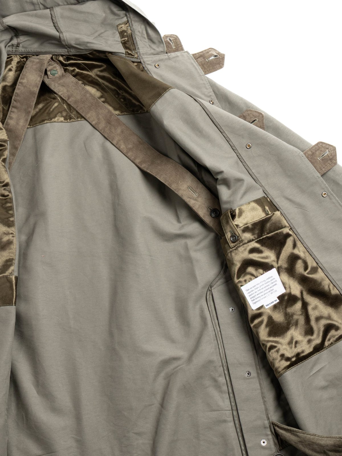 DUFFLE COAT OLIVE COTTON DOUBLE CLOTH - Image 6