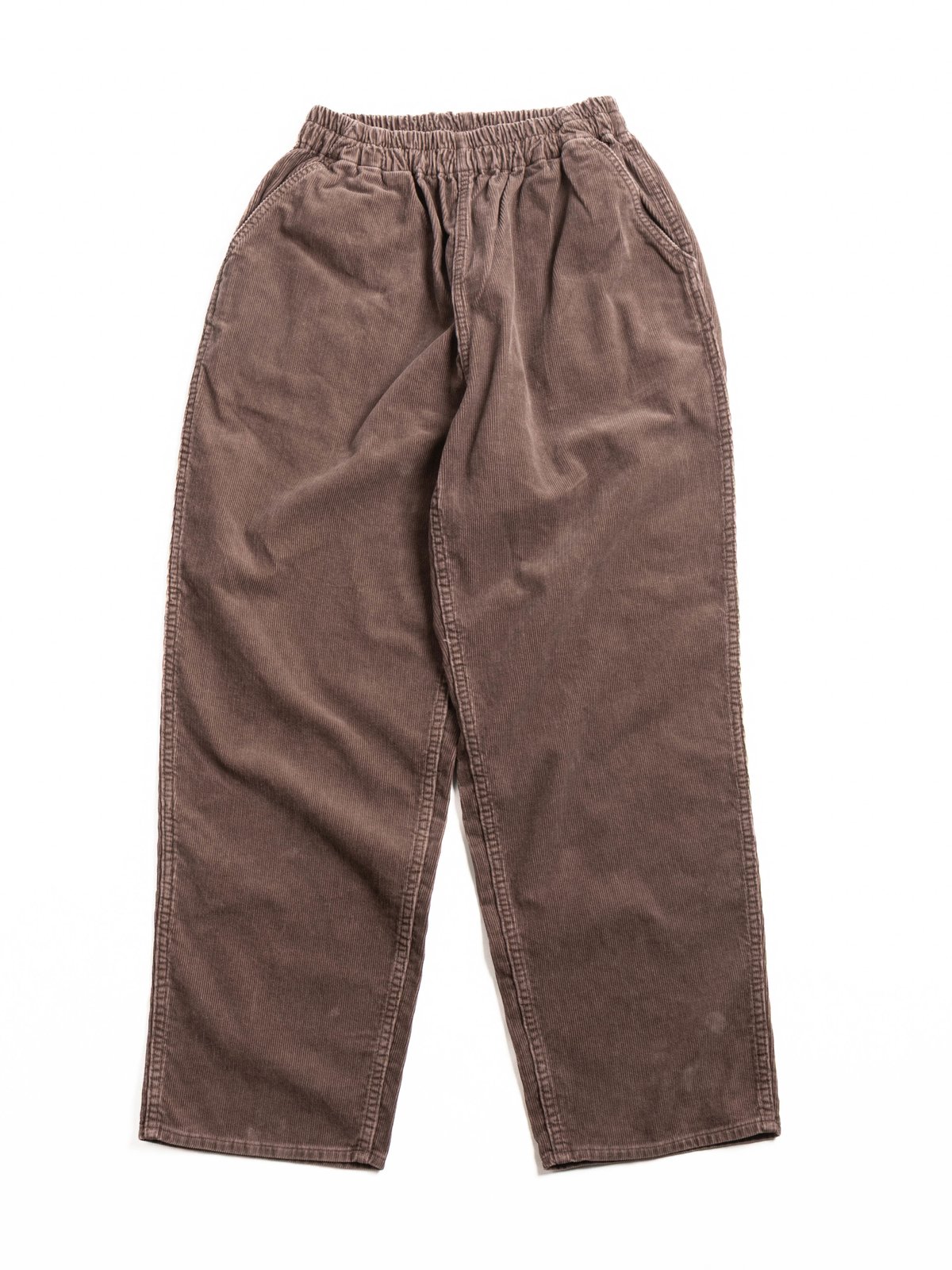 H.UNIT CORDUROY EASY PANTS (UW) BROWN - Image 1