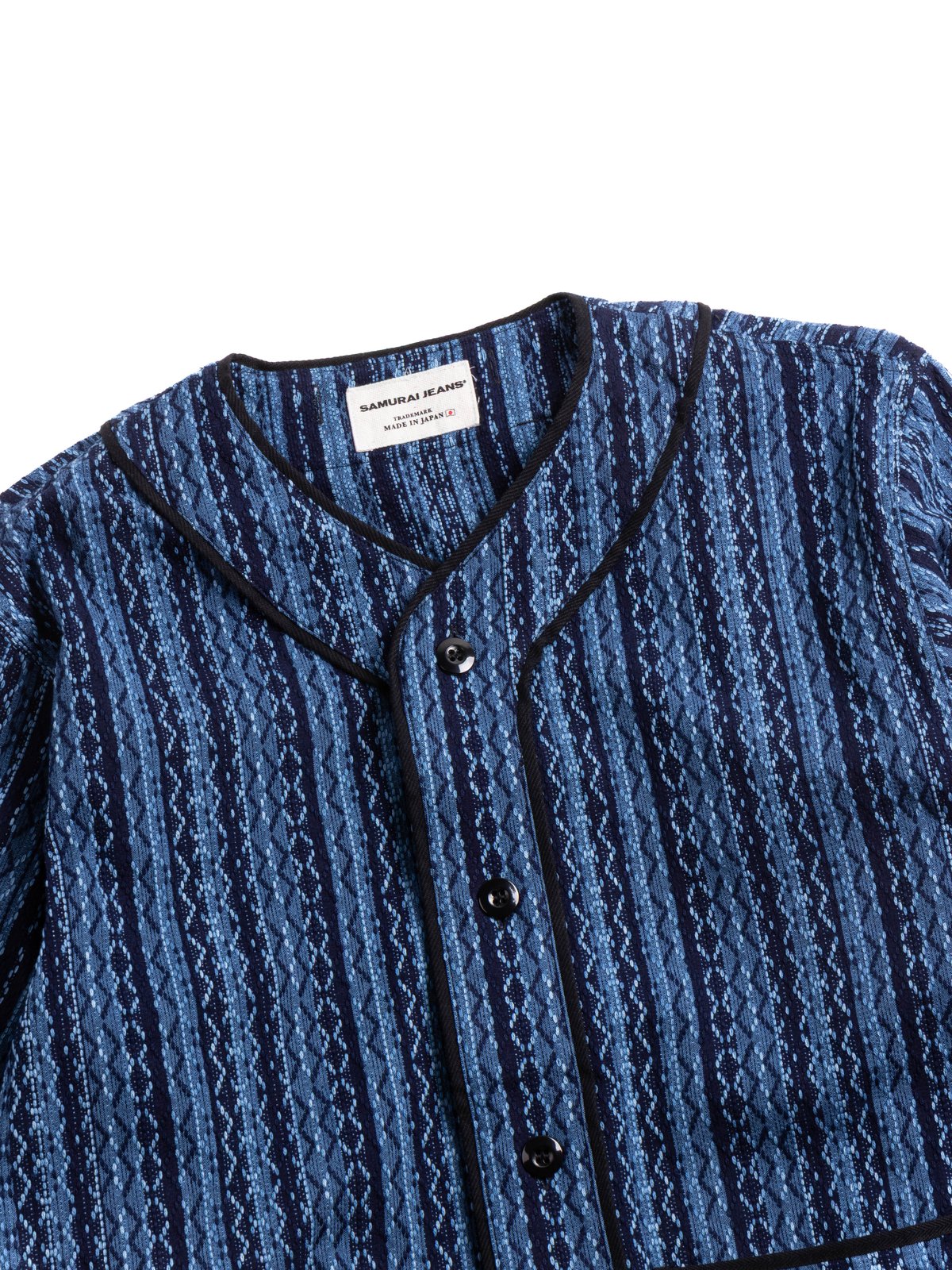 (SJCJK25&ndash;LNR) BASEBALL SHIRT INDIGO STRIPE - Image 2