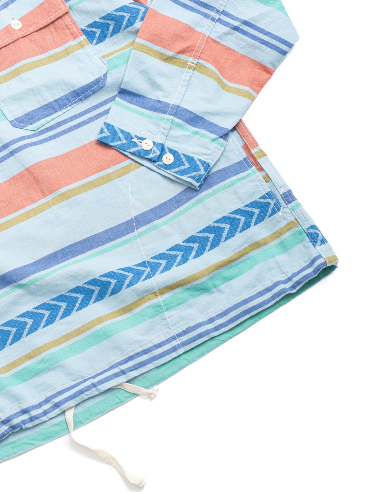CAGOULE SHIRT BLUE HORIZONTAL MULTI STRIPE - Image 4