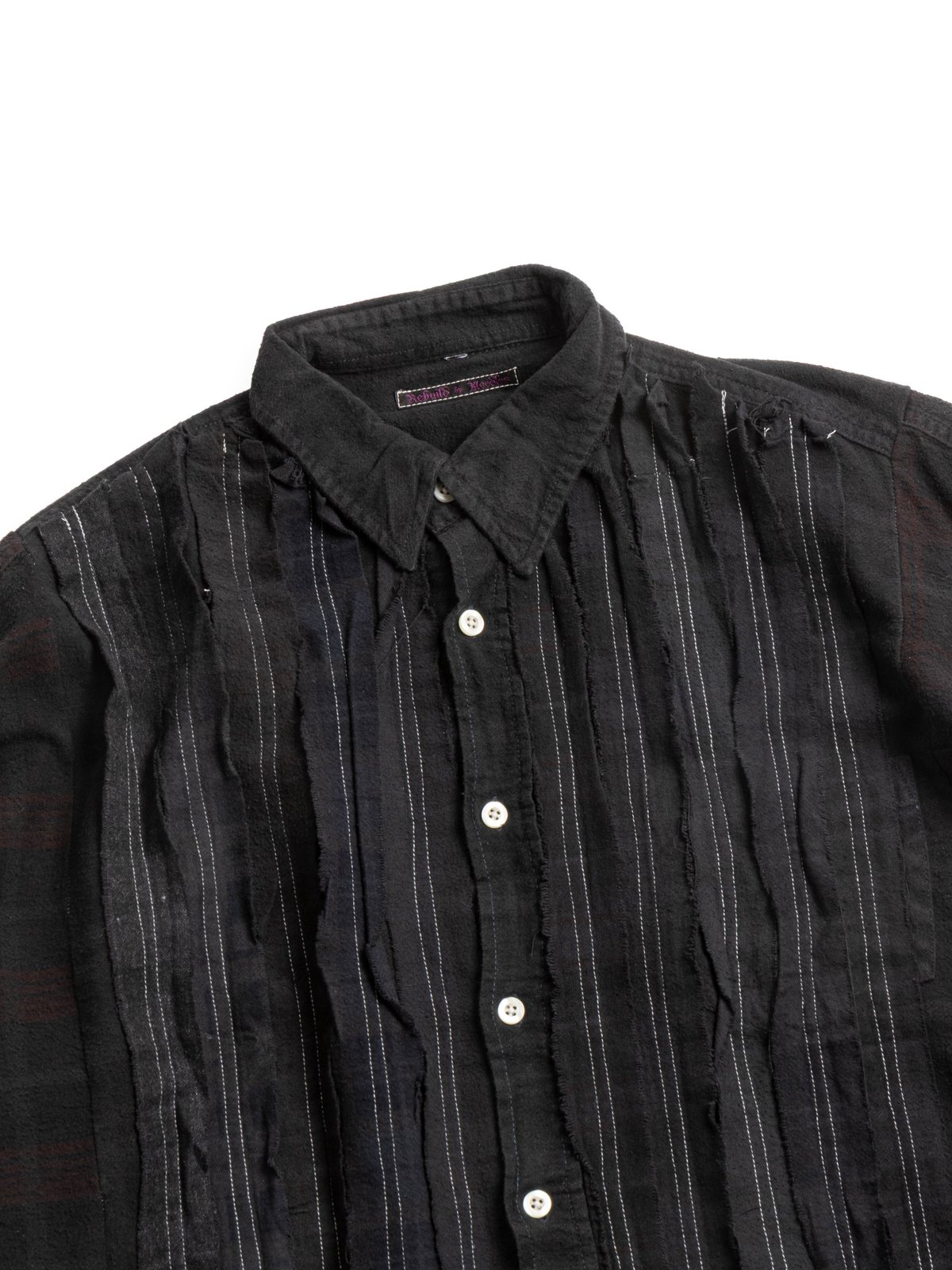 REBUILD BY NEEDLES FLANNEL SHIRT RIBBON SHIRT WIDE BLACK - Image 2