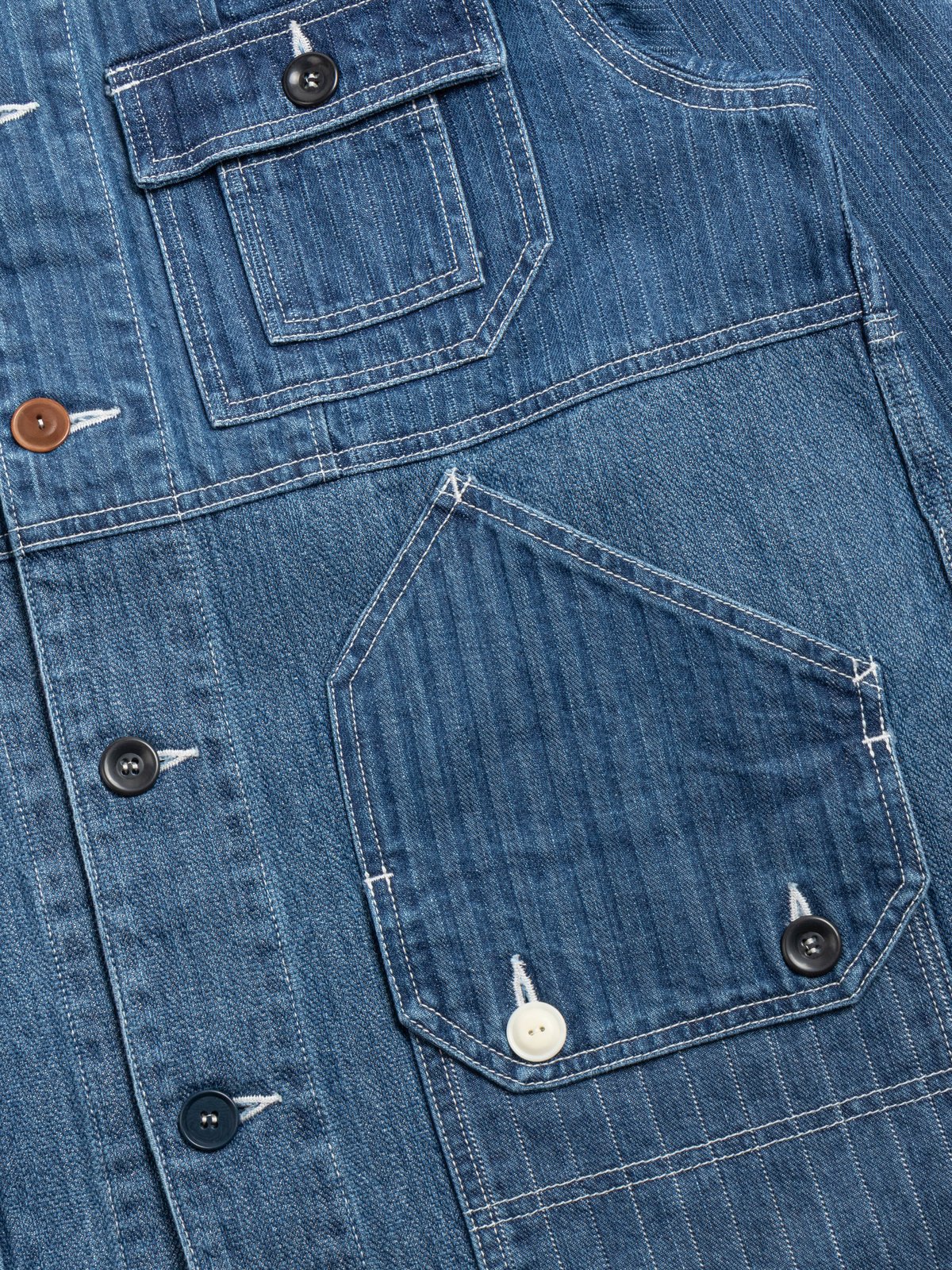 FDMTL PACHWORK COVERALL JACKET 3YR WASH INDIGO - Image 2