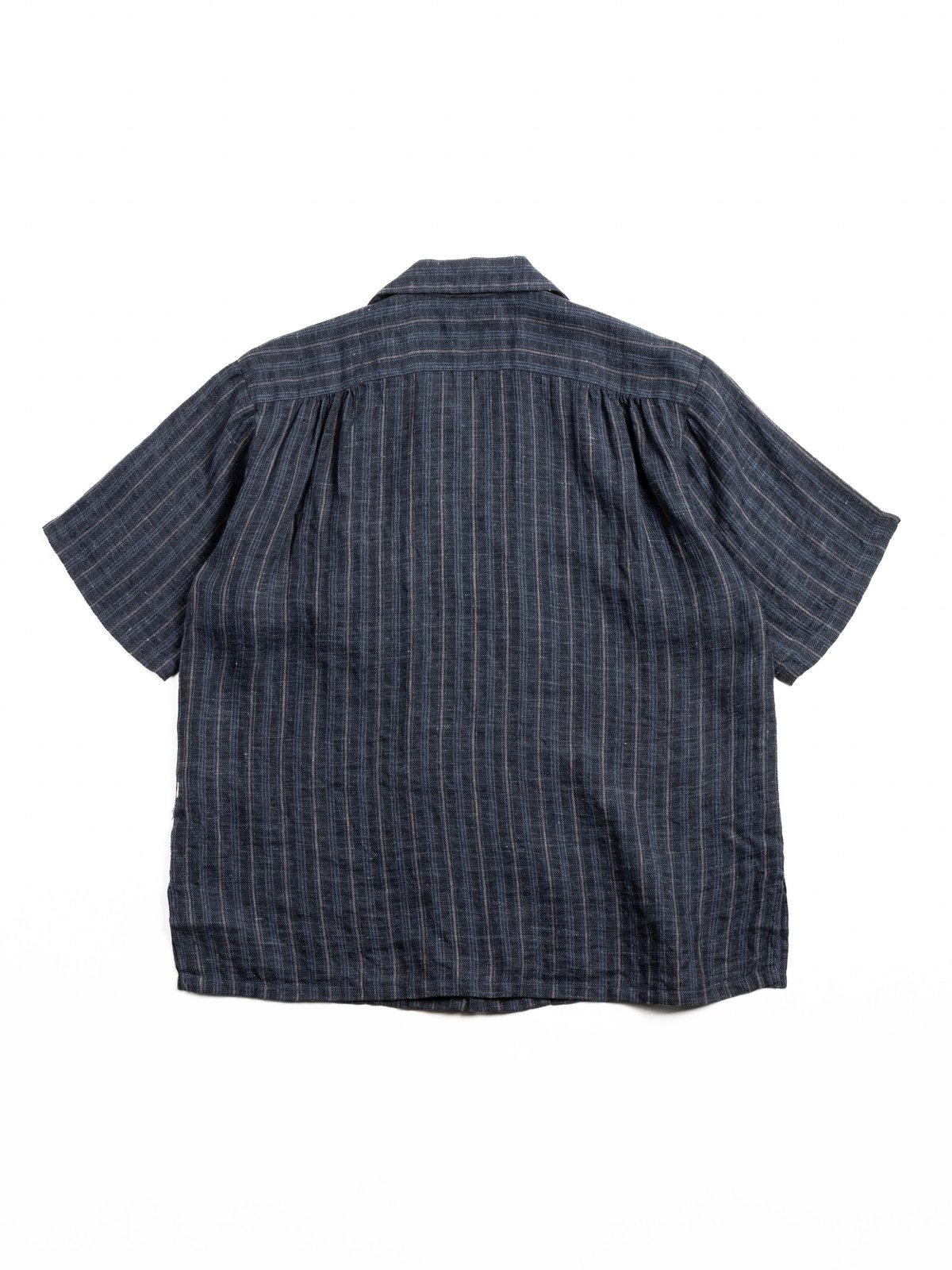 (SV&ndash;SH&ndash;033) LINEN OPEN COLLAR SHIRT NAVY - Image 4
