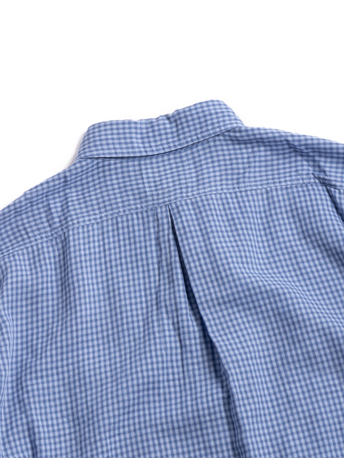 (H&ndash;SH065) DOUBLE CLOTH SMALL CHECK WORK SHIRT LIGHT BLUE - Image 4