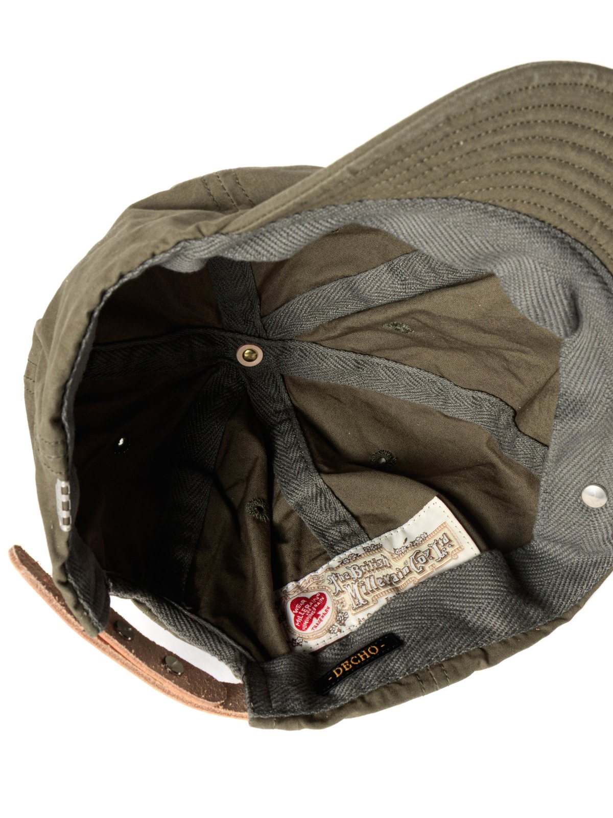 WAXED COTTON BALL CAP LEATHER BUCKLE OLIVE - Image 6