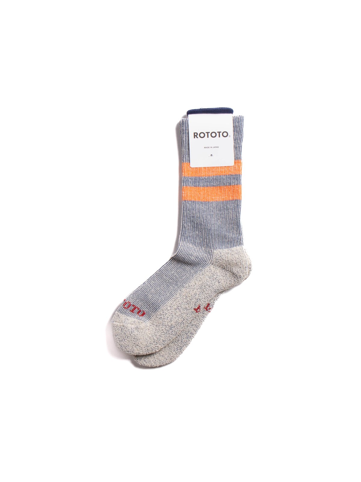 (R1589) PILE STRIPE MARL SOCKS BLUE / ORANGE - Image 2