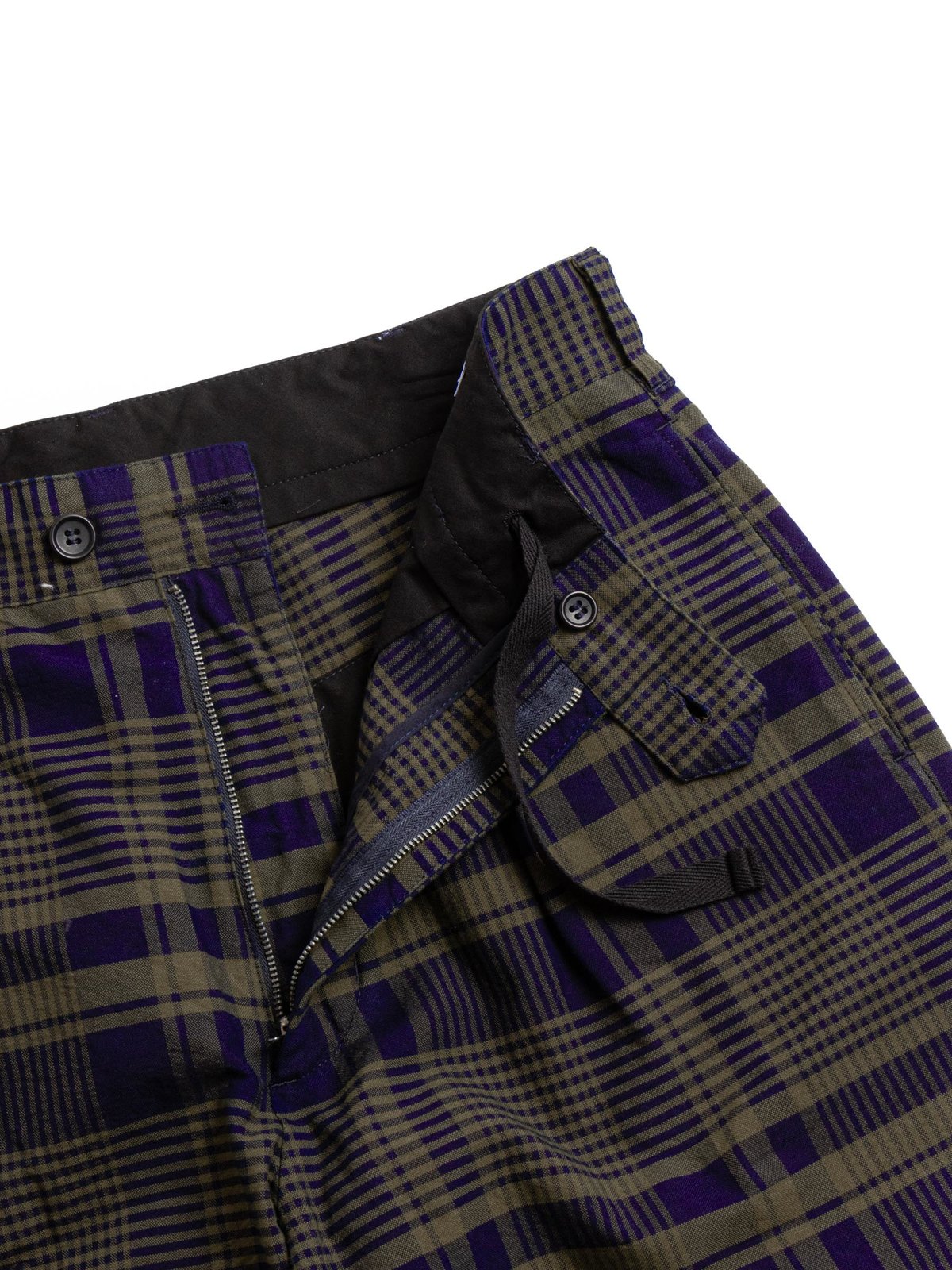 CARLYLE PANT NAVY/OLIVE COTTON PLAID - Image 3