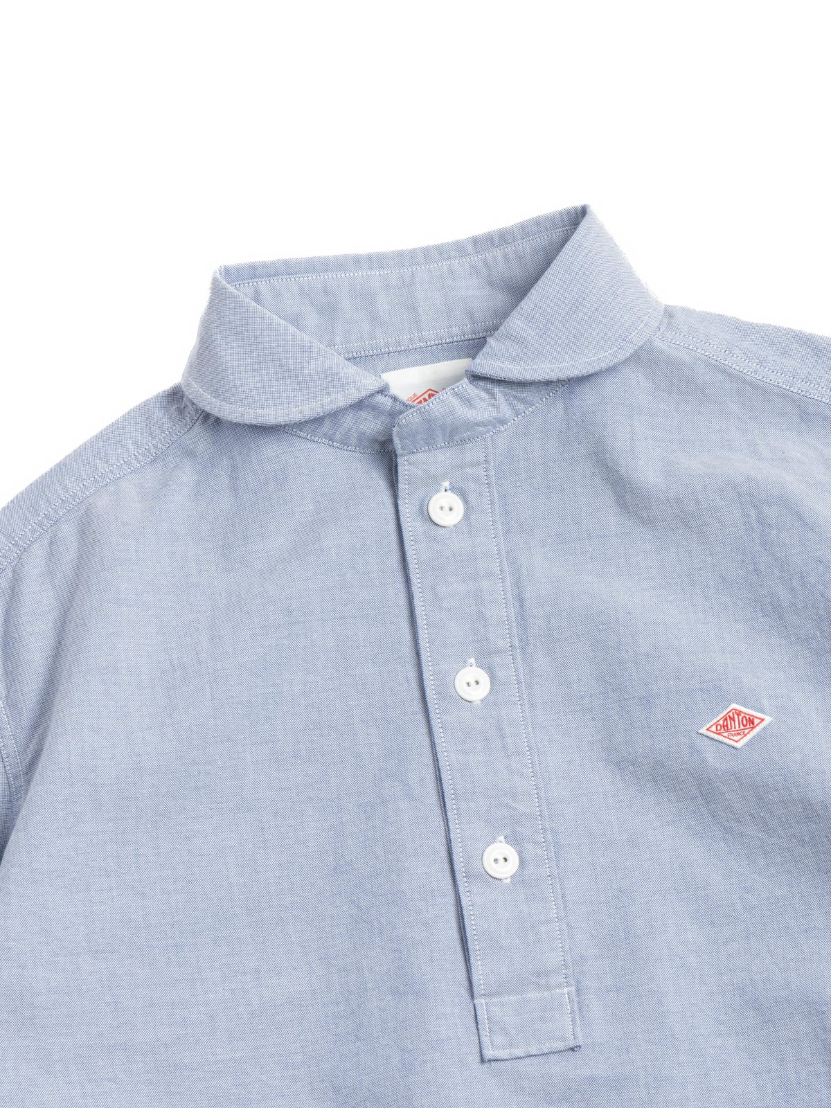 ROUND COLLAR P.O SHIRT L/S OXFORD BLUE - Image 2