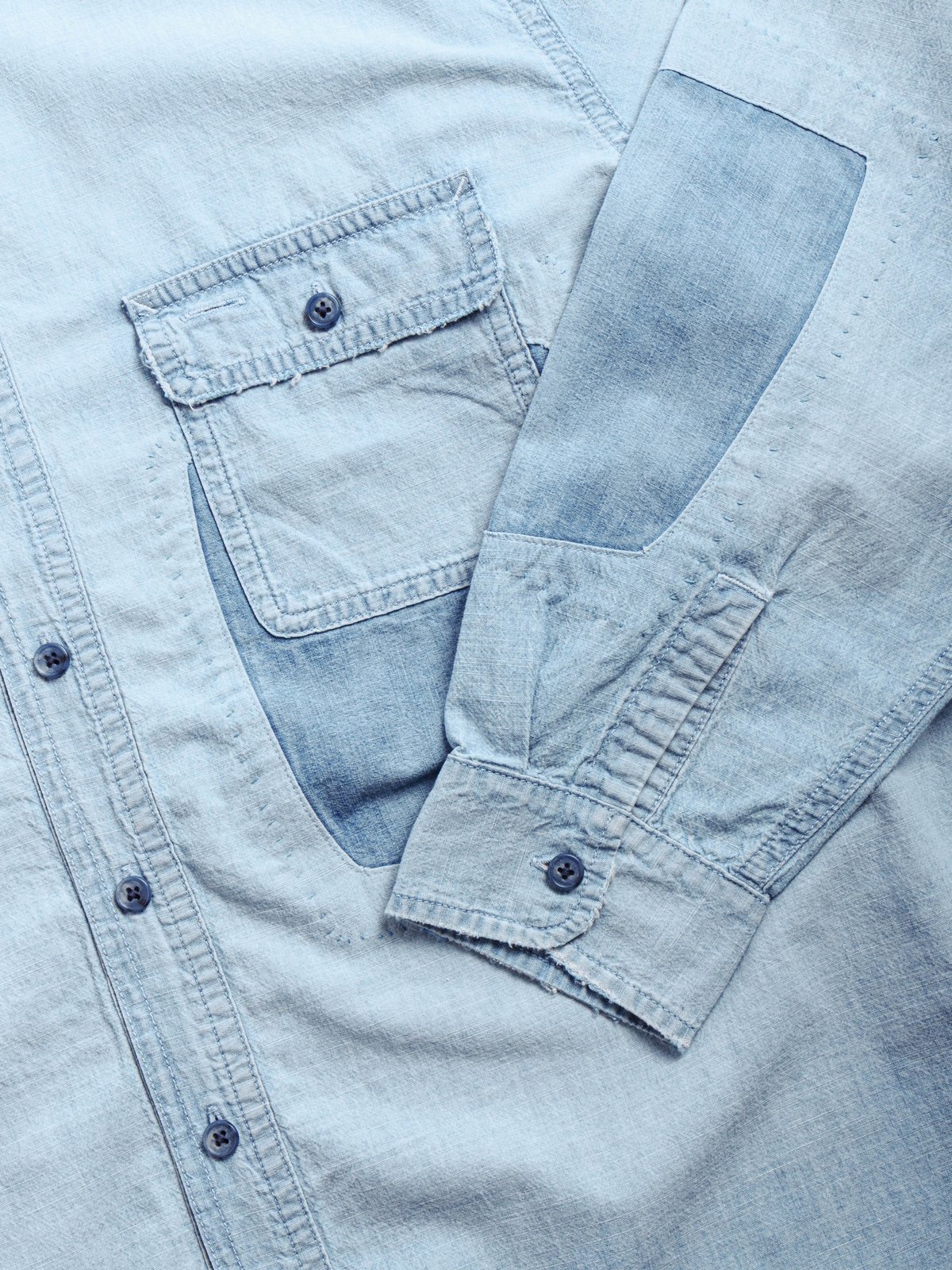 SHAWSHANK CHAMBRAY WORK SHIRT CUSTOM BLUE - Image 6