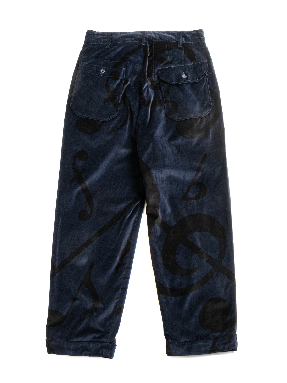 CARLYLE PANT NAVY COTTON PRINTED MUSIC NOTE VELVETEEN - Image 6