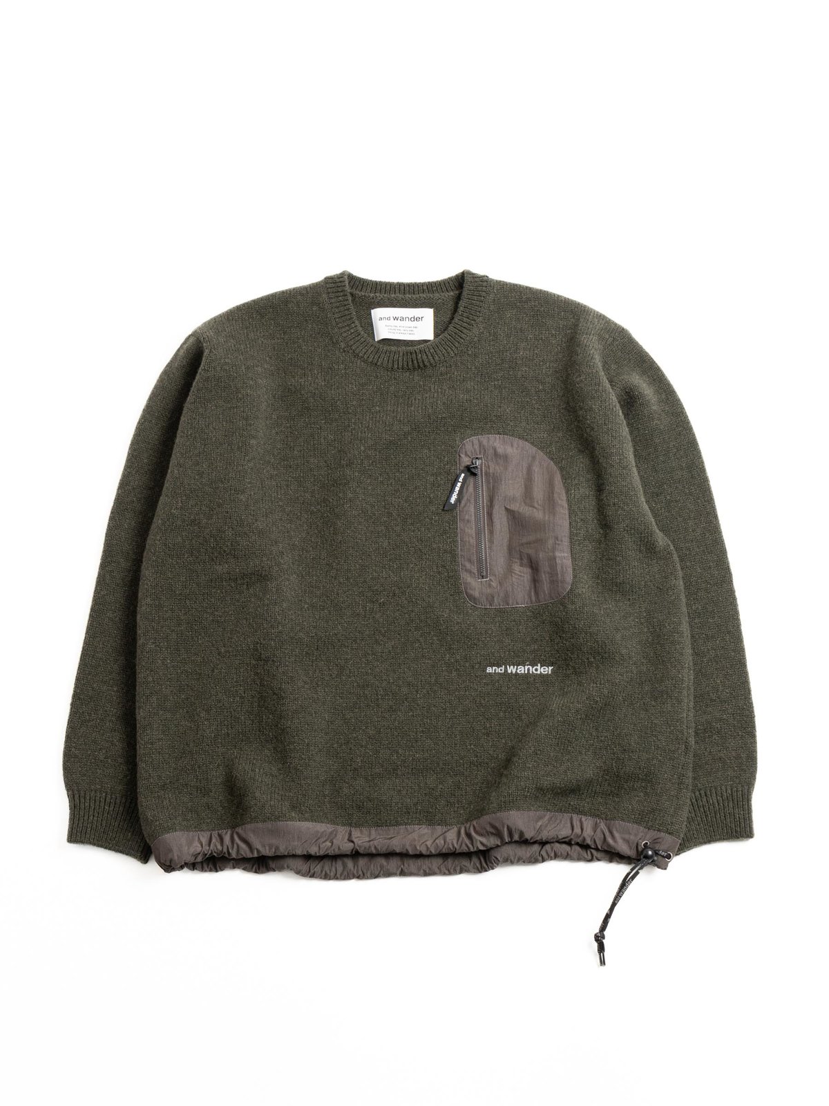 SHETLAND WOOL SWEATER KHAKI  - Image 1
