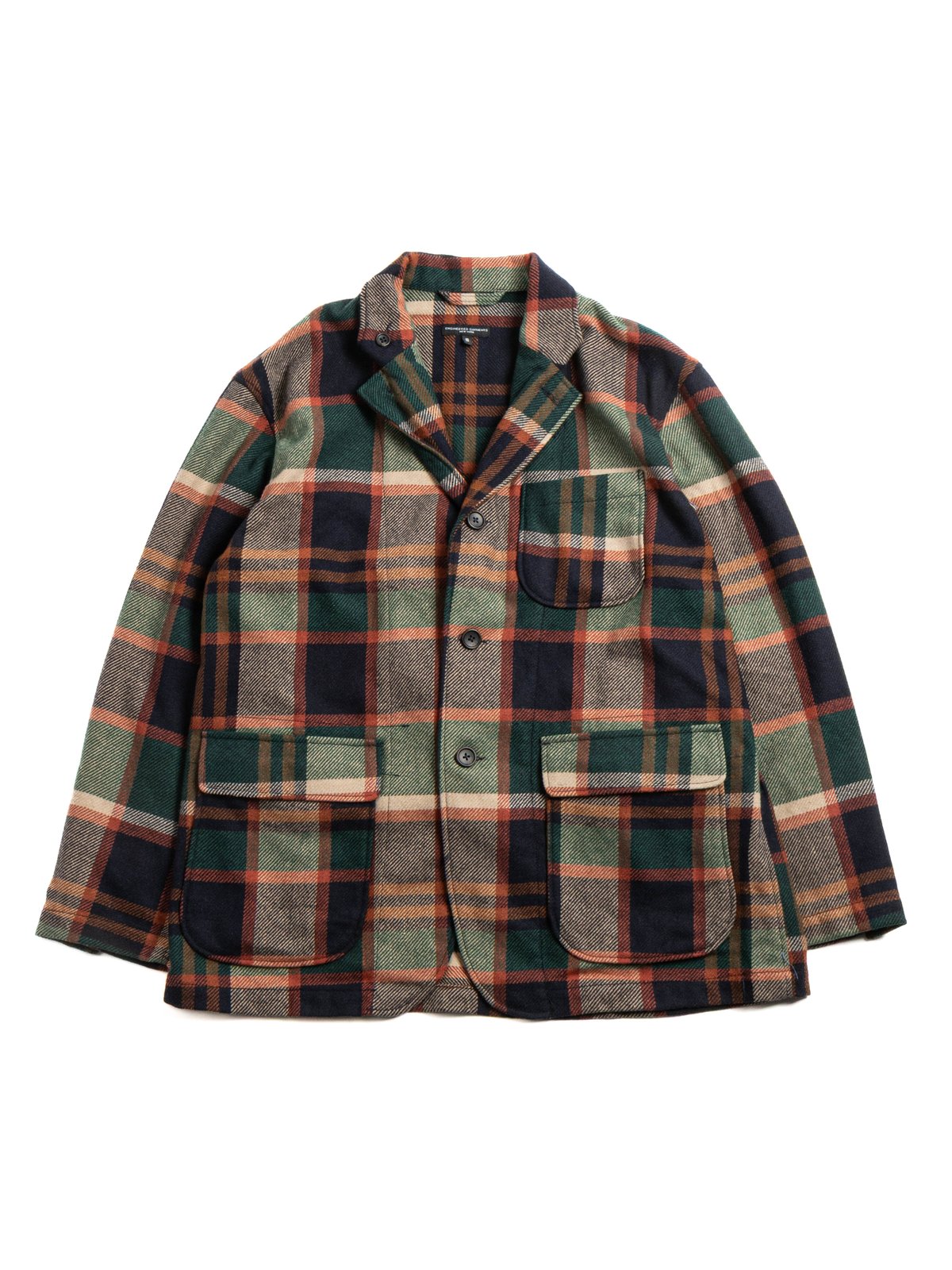 LOITER JACKET NAVY/BROWN HEAVY WOOL PLAID - Image 1