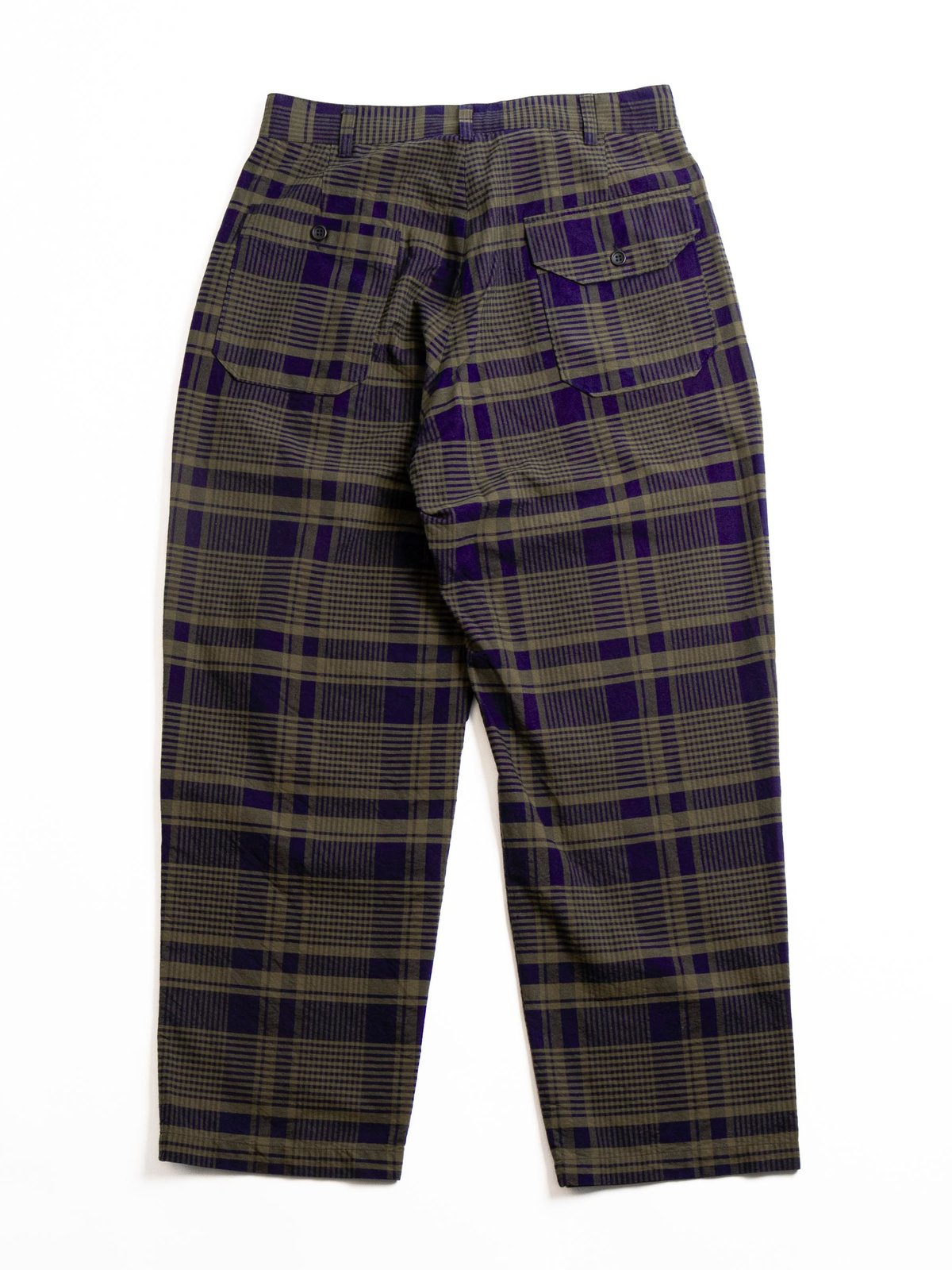 CARLYLE PANT NAVY/OLIVE COTTON PLAID - Image 6