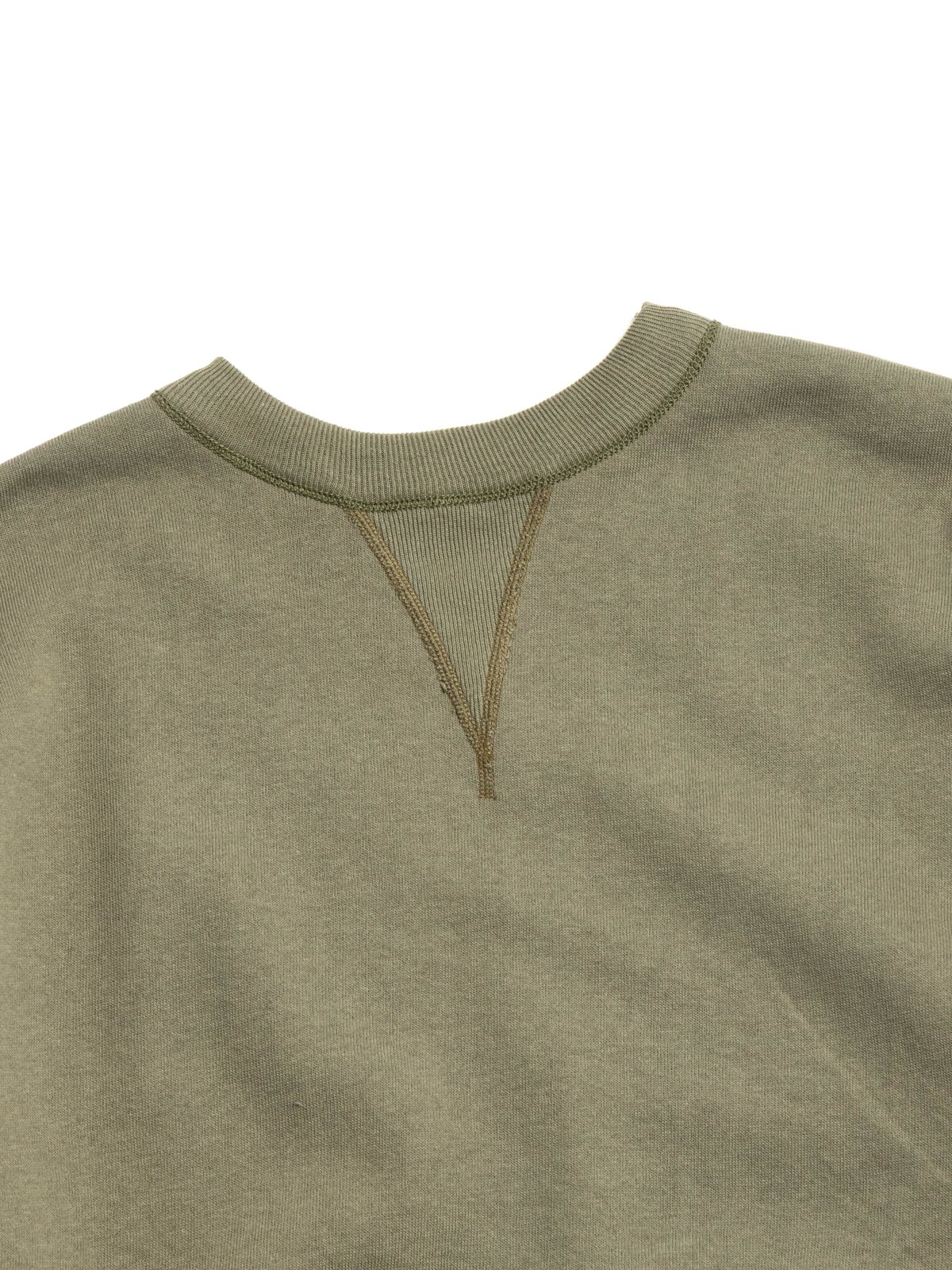 (LOT 401) PLAIN SWEATSHIRT OD GREEN - Image 2