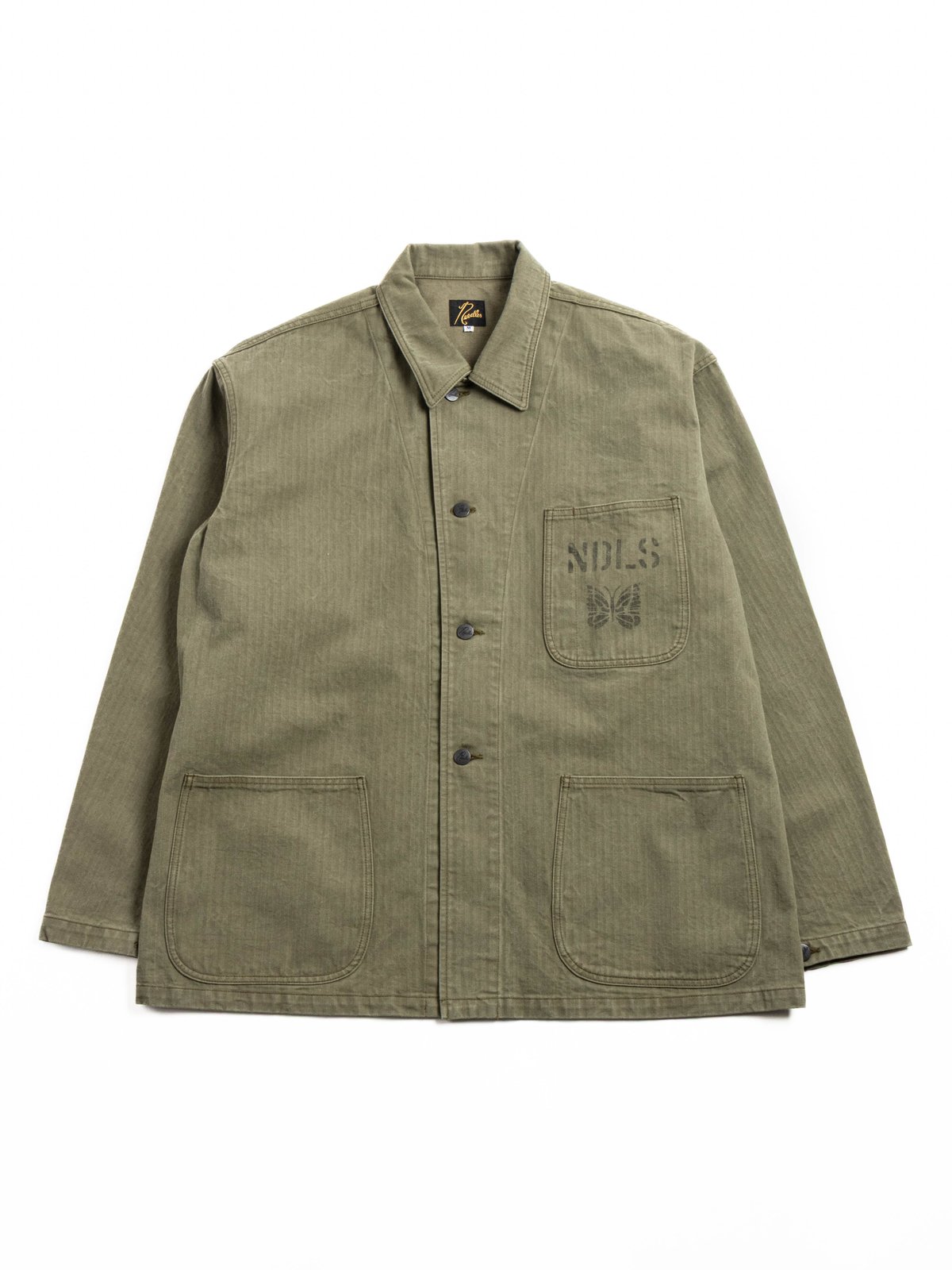 NEEDLES N&ndash;3 JACKET COTTON HERRINGBONE OLIVE - Image 1